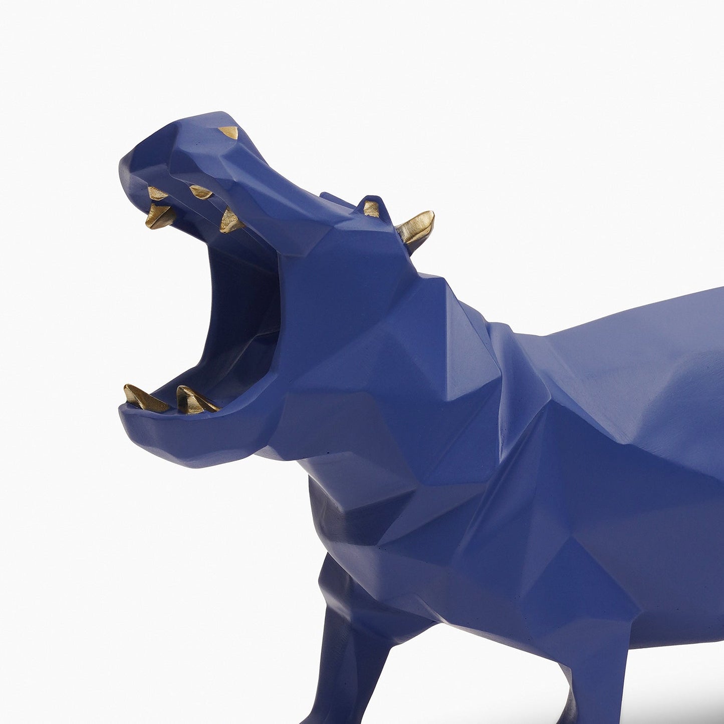 Blue Polyresin Hippopotamus Figurine