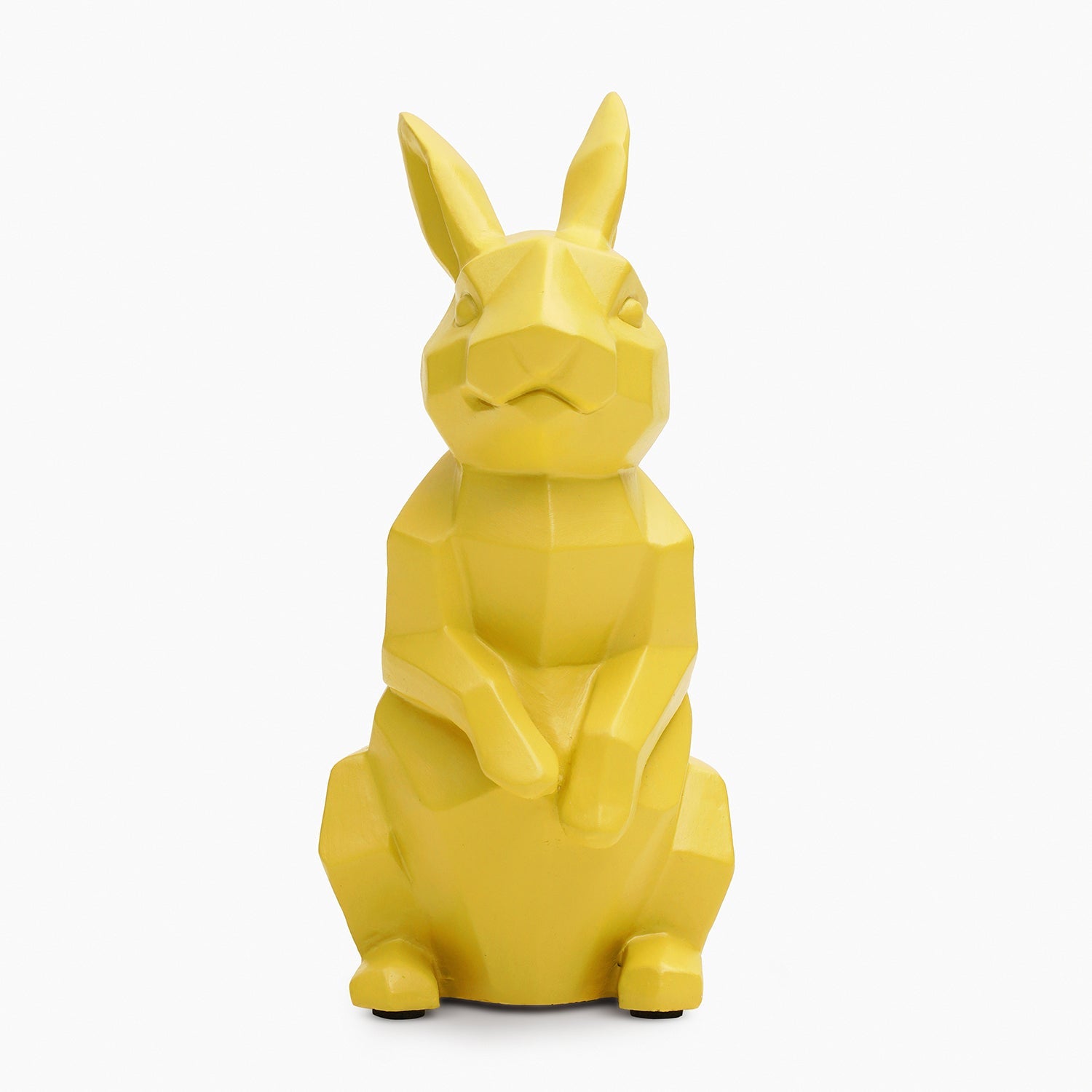 Yellow Polyresin Rabbit Figurine