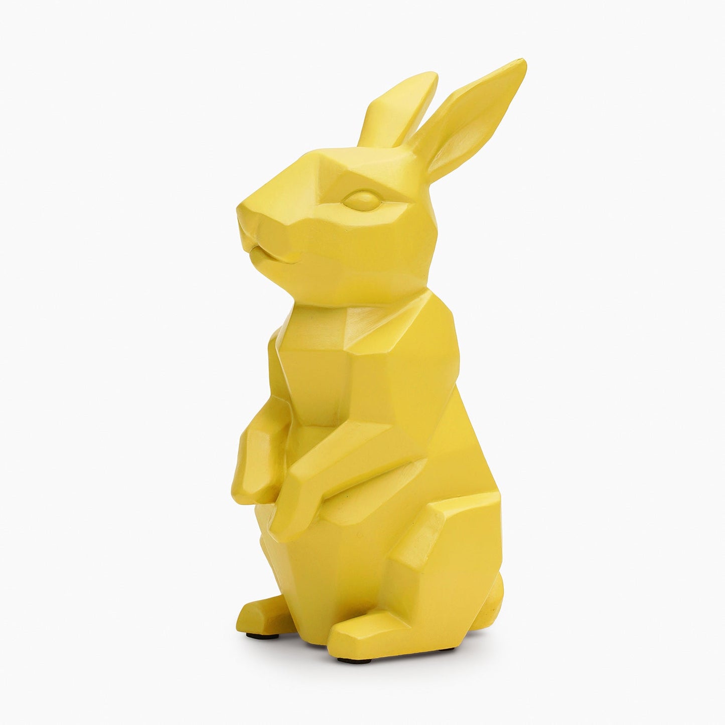 Yellow Polyresin Rabbit Figurine