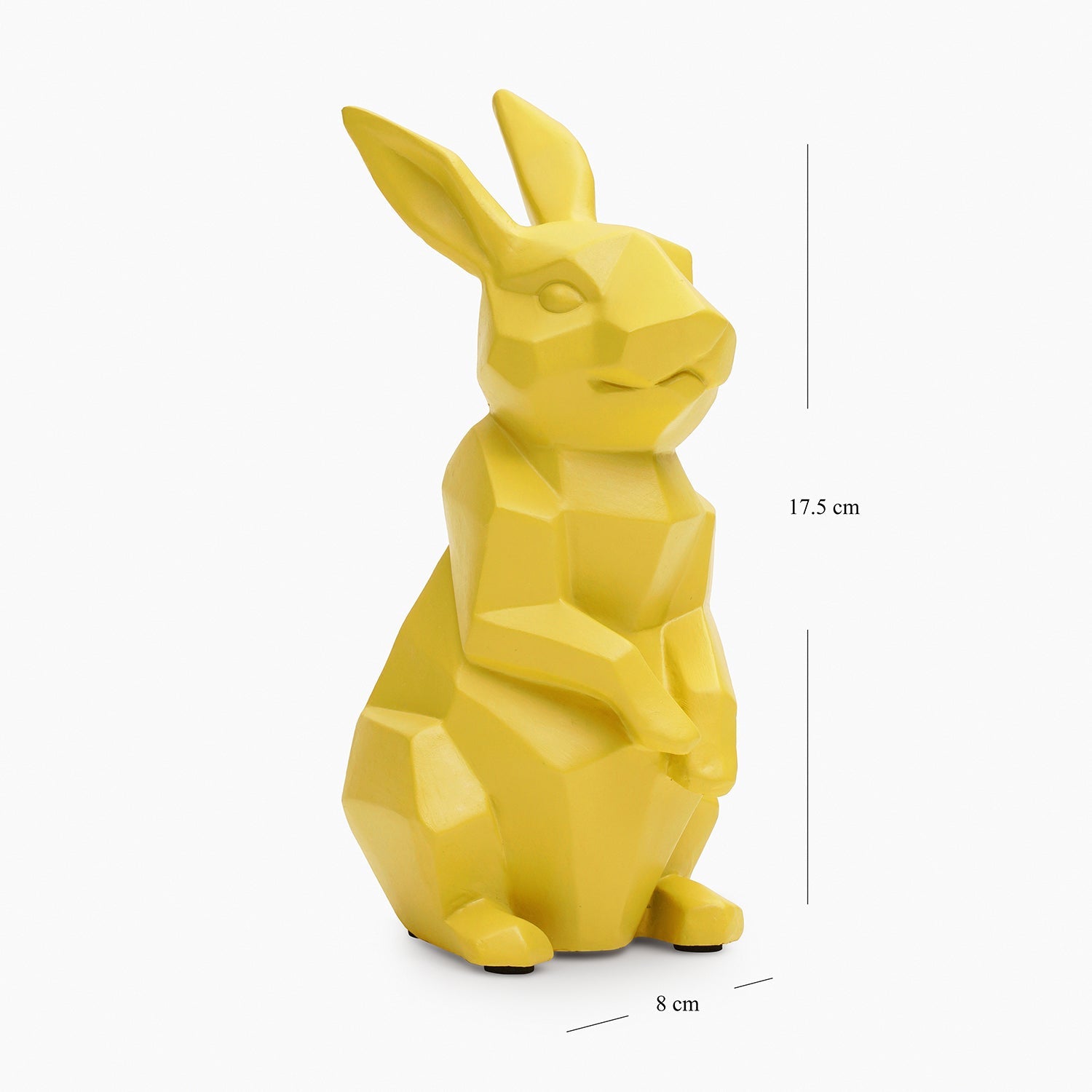 Yellow Polyresin Rabbit Figurine