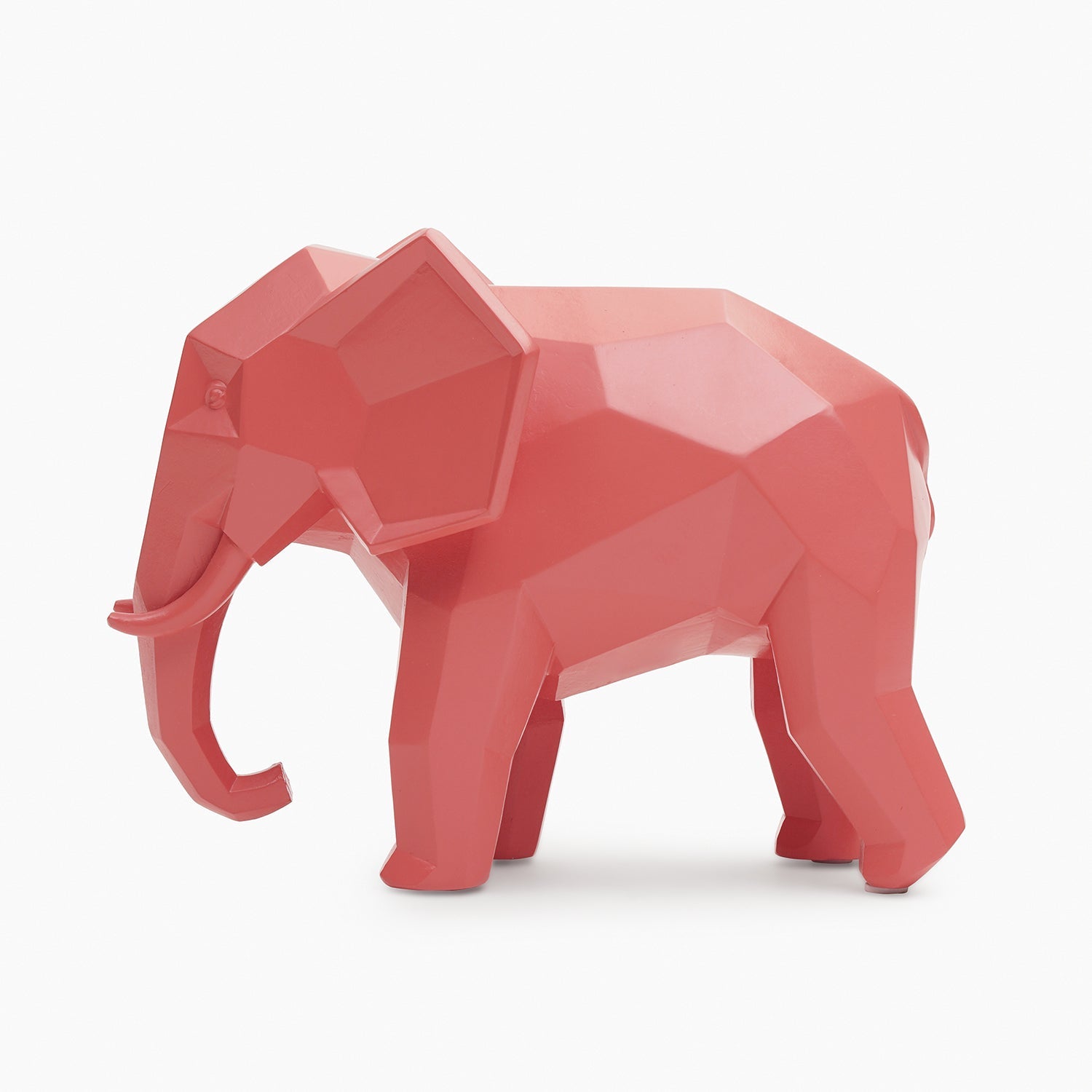 Orange Polyresin Elephant Figurine