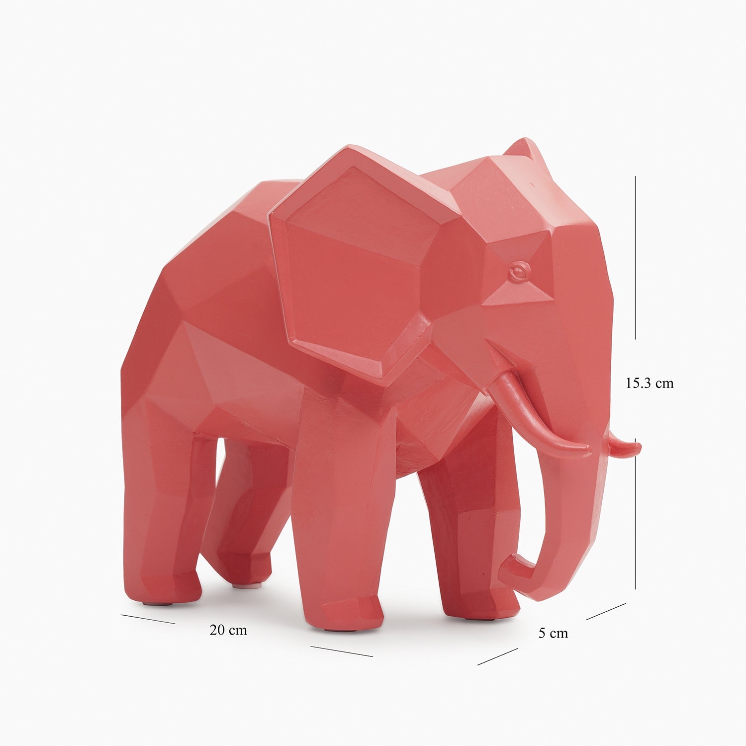 Orange Polyresin Elephant Figurine