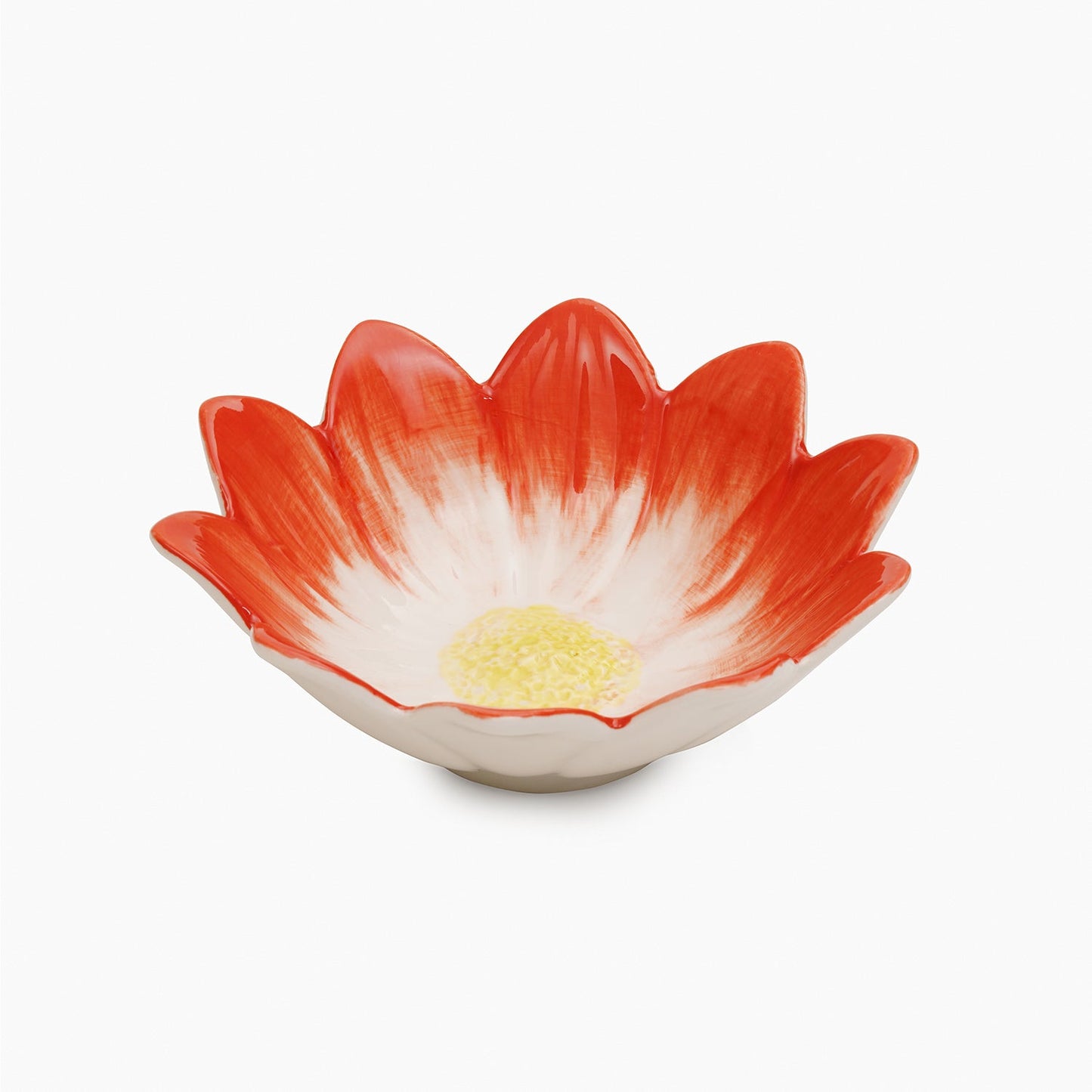 Red Porcelain Handpainted Flower Bowl