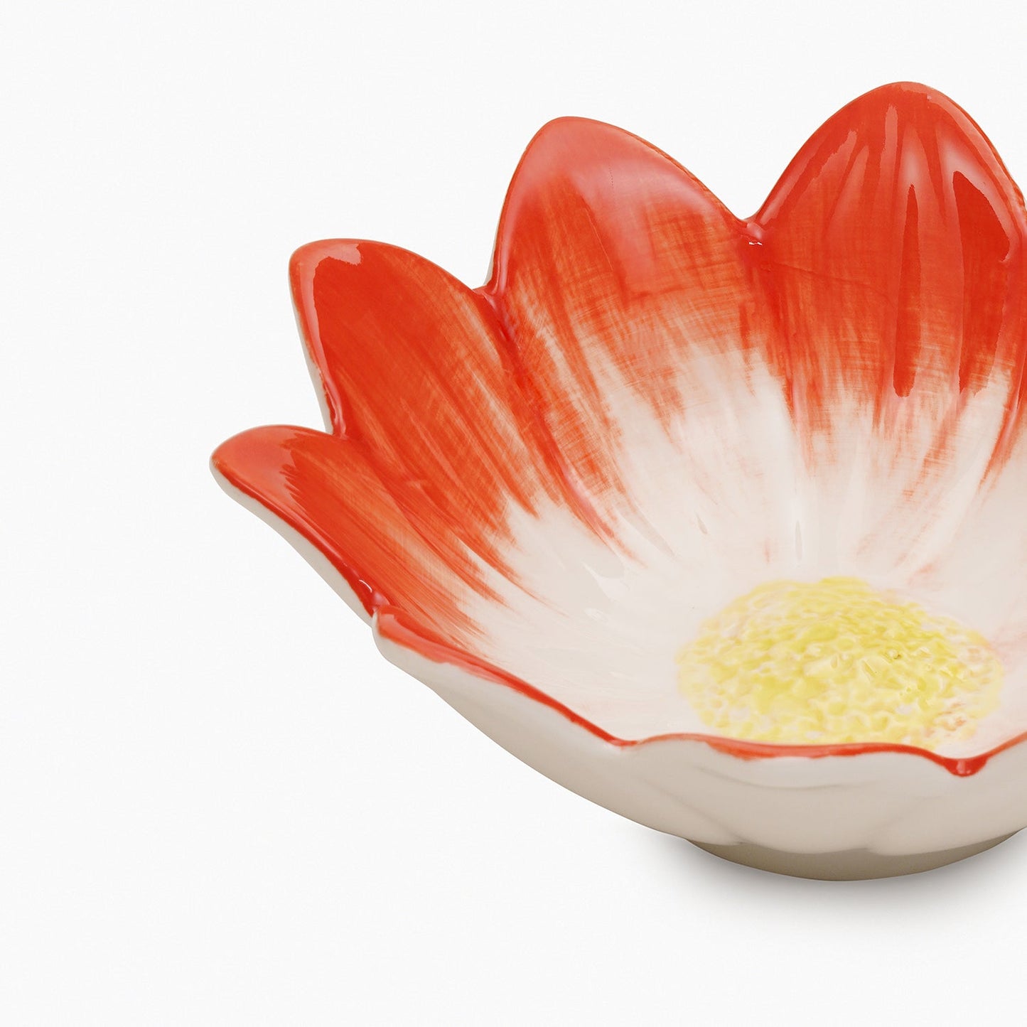Red Porcelain Handpainted Flower Bowl