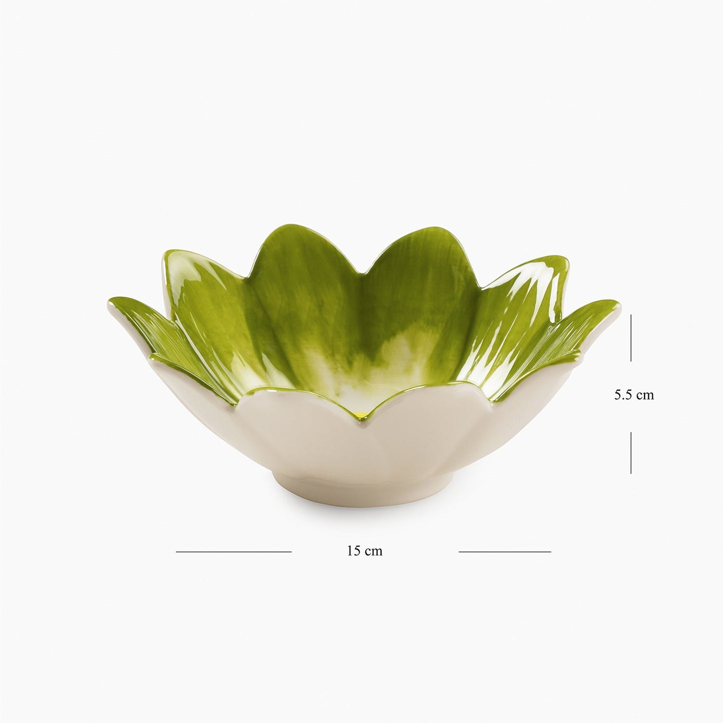 Green Porcelain Handpainted Flower Bowl