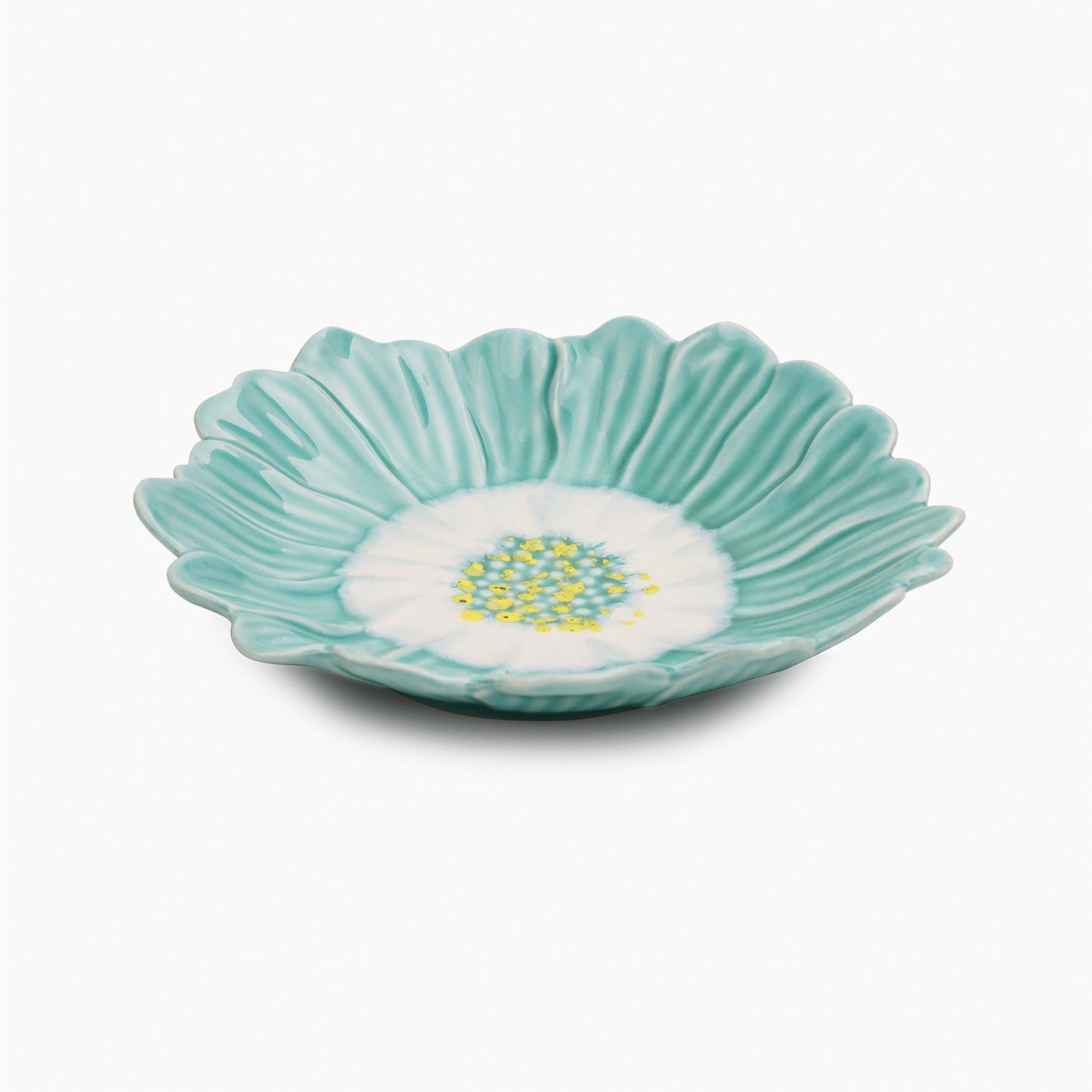 Light Blue Ombre Floral Shaped Ceramic Platter