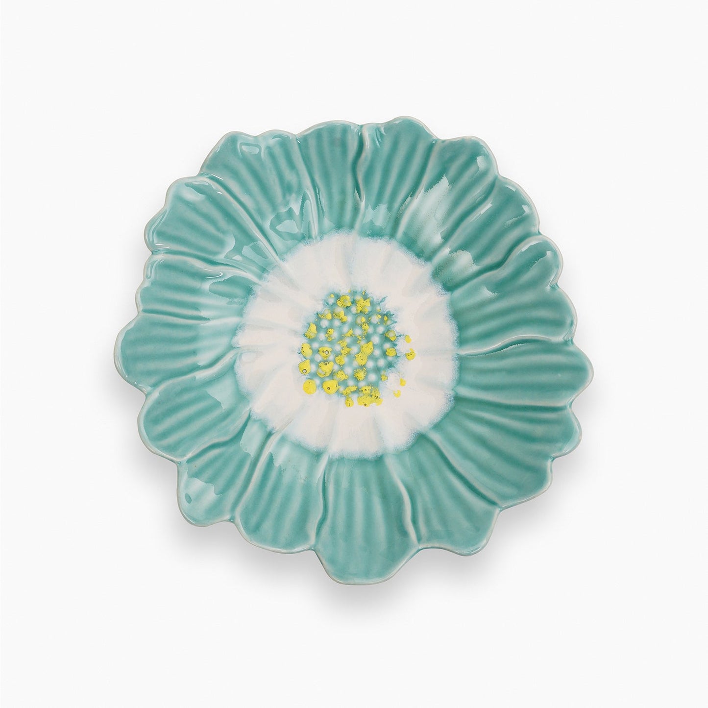 Light Blue Ombre Floral Shaped Ceramic Platter