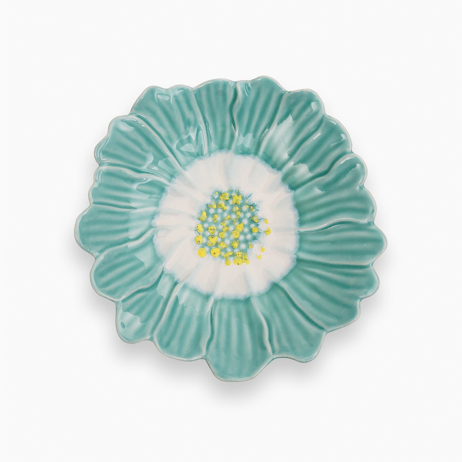 Light Blue Ombre Floral Shaped Ceramic Platter