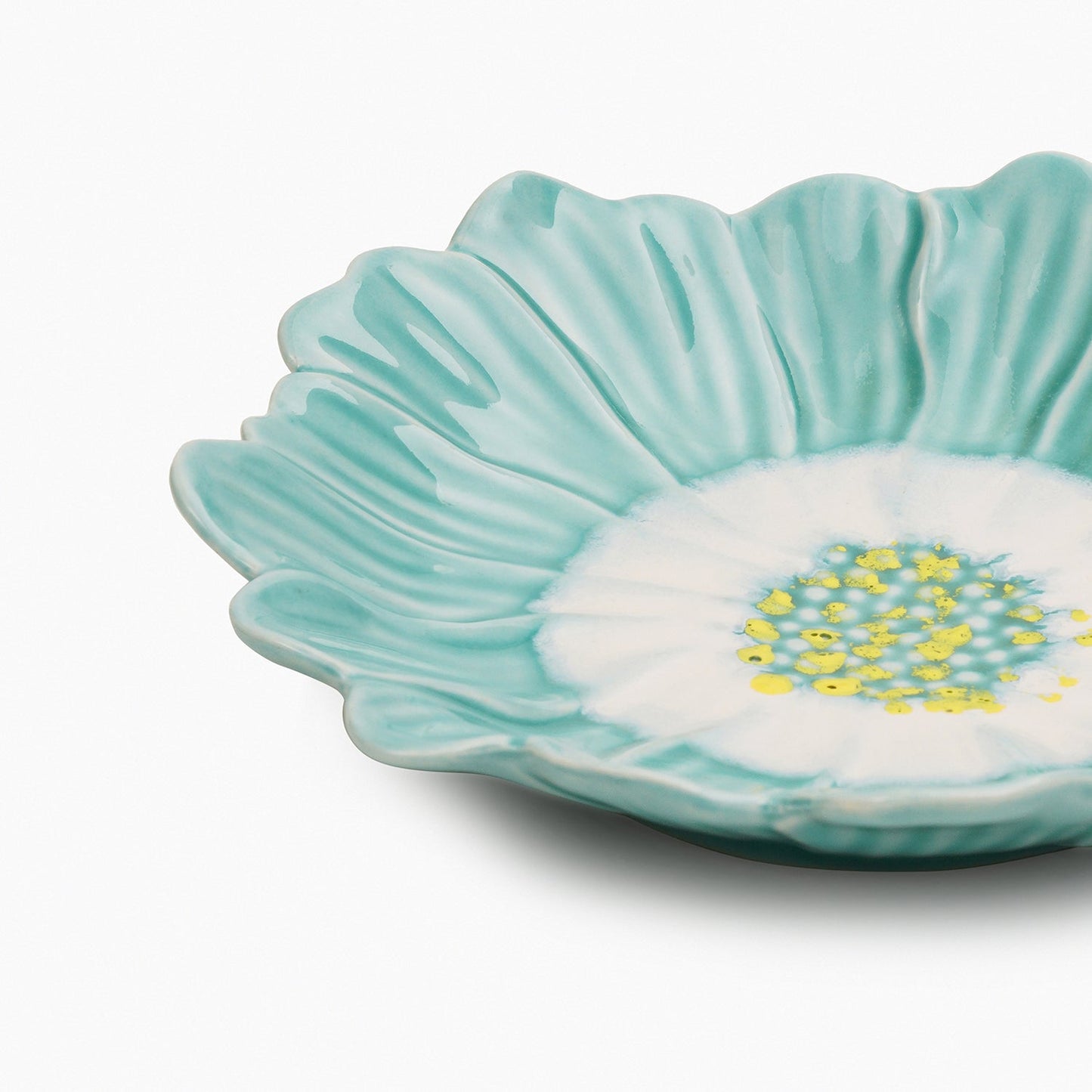 Light Blue Ombre Floral Shaped Ceramic Platter