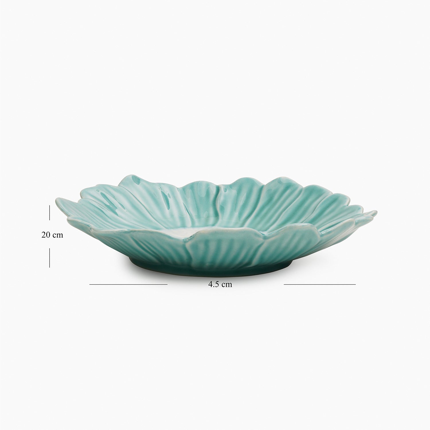Light Blue Ombre Floral Shaped Ceramic Platter