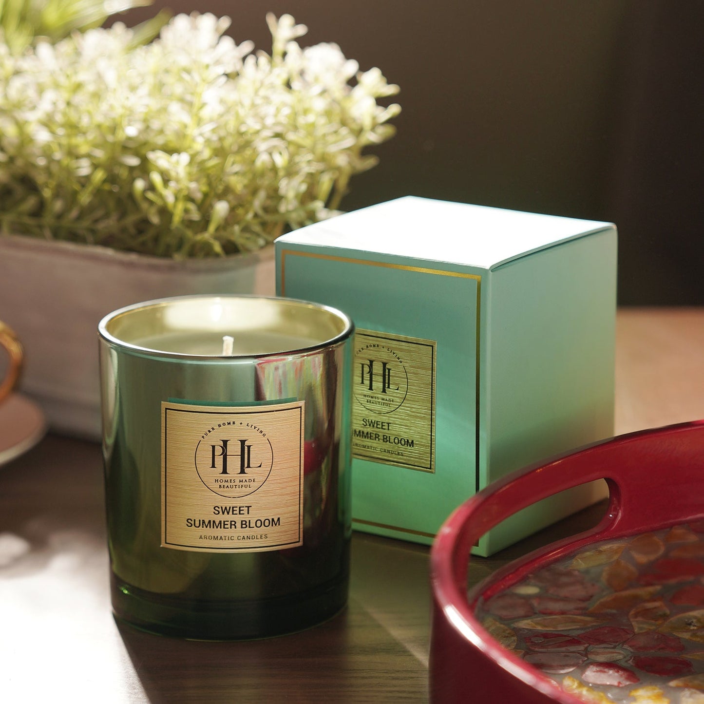 Sweet Summer Bloom Scented Wax Filled Jar Candle - Green