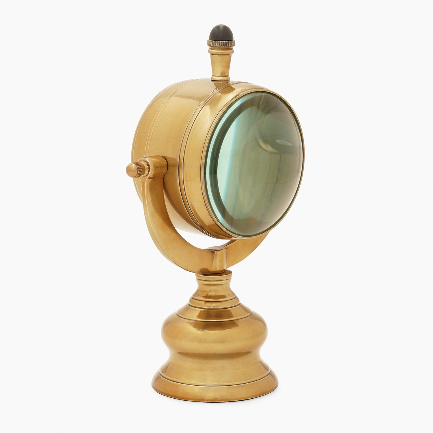 Gold Brass Finish Table Clock with Base - Small