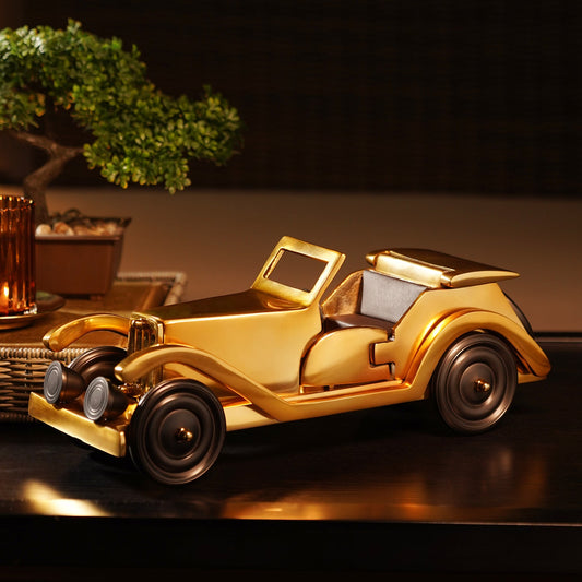 Gold and Black Decorative Vintage Car