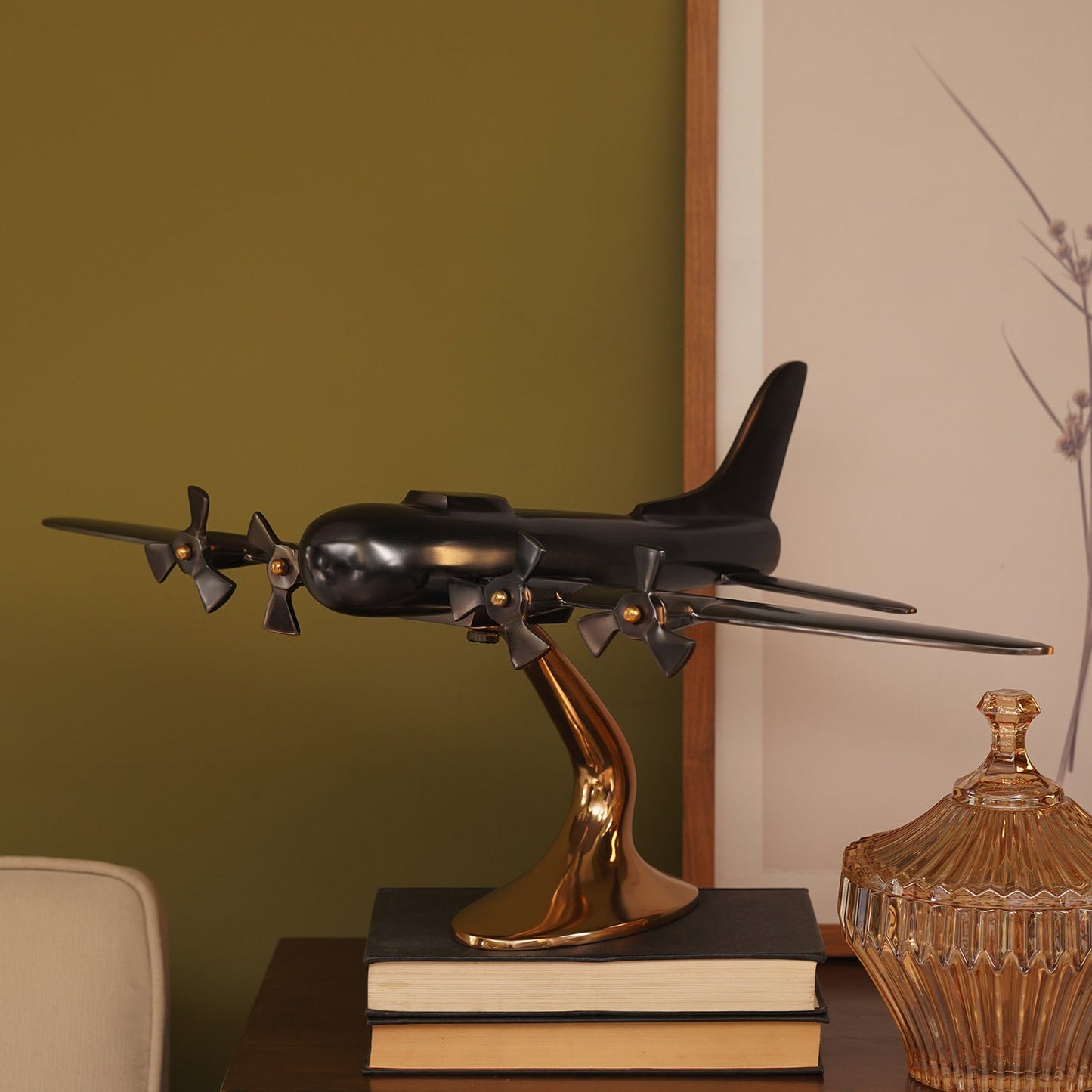 Gold and Grey Decorative Aeroplane