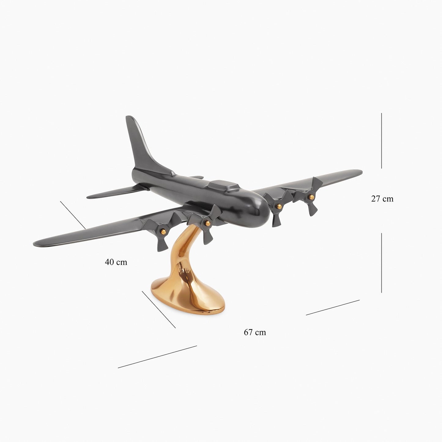 Gold and Grey Decorative Aeroplane