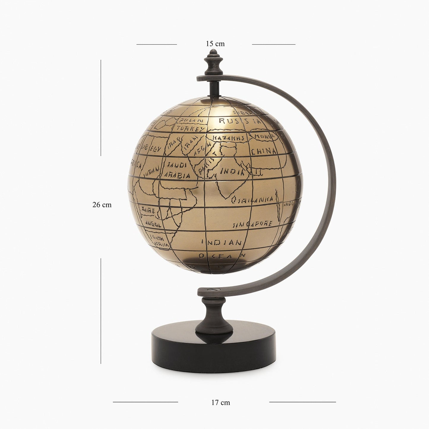 Gold Decorative Globe with Stand - Small