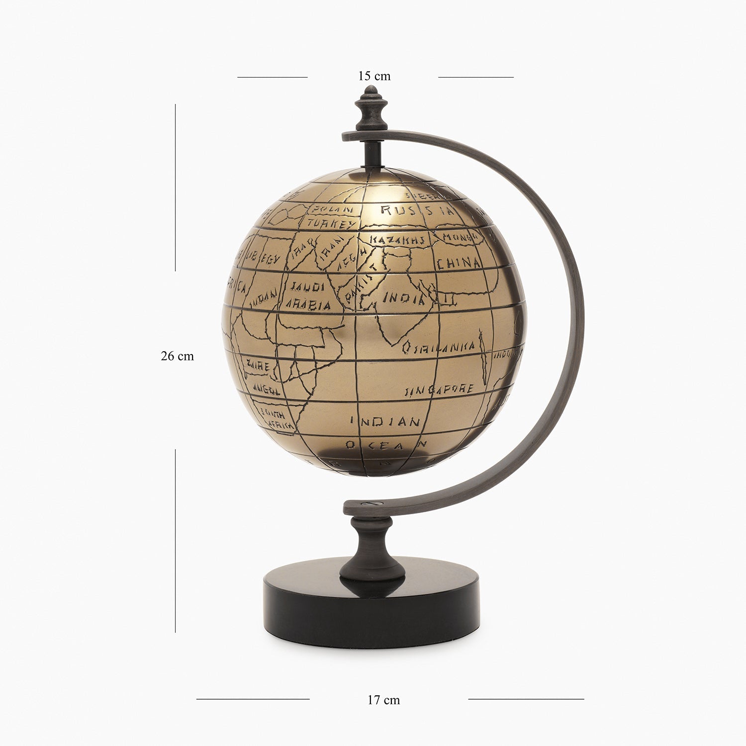 Gold Decorative Globe with Stand - Small
