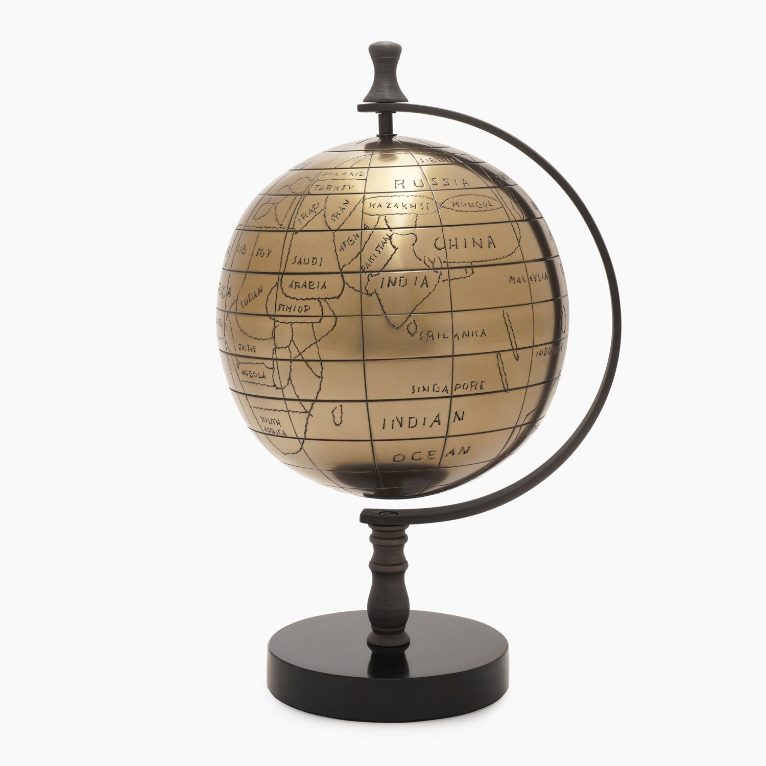 Gold Decorative Globe with Stand - Large