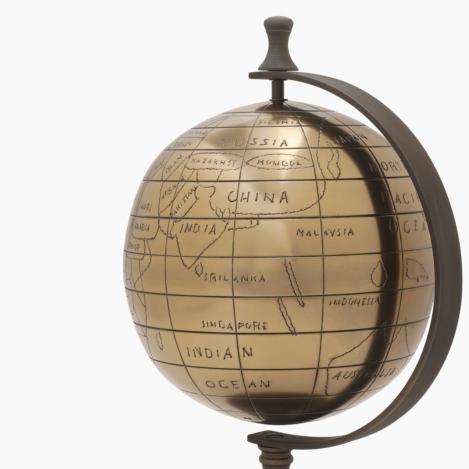 Gold Decorative Globe with Stand - Large