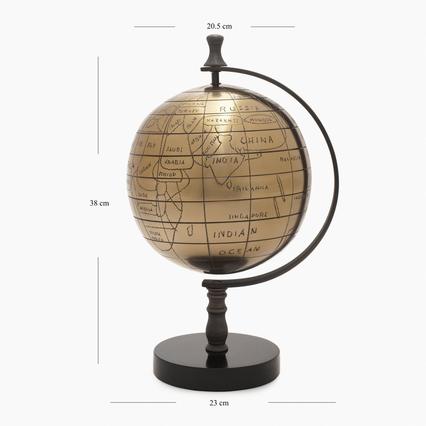Gold Decorative Globe with Stand - Large