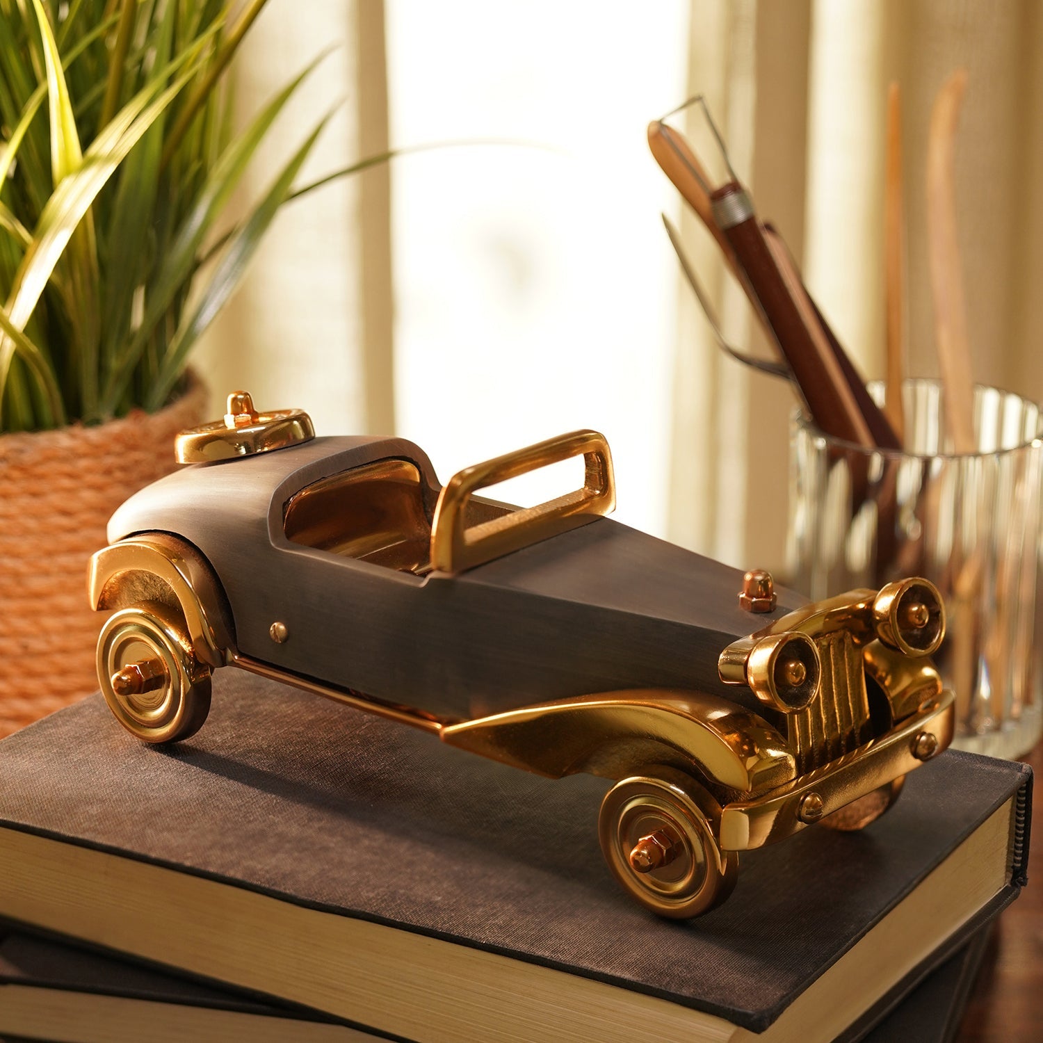 Gold and Grey Decorative Car