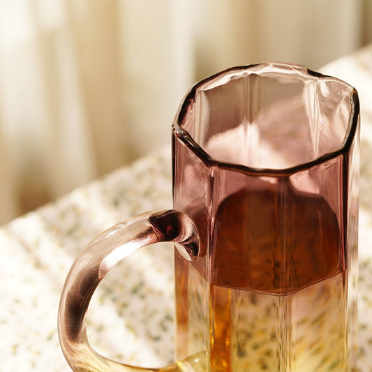 Purple & Yellow Ombre Linear Textured Pitcher