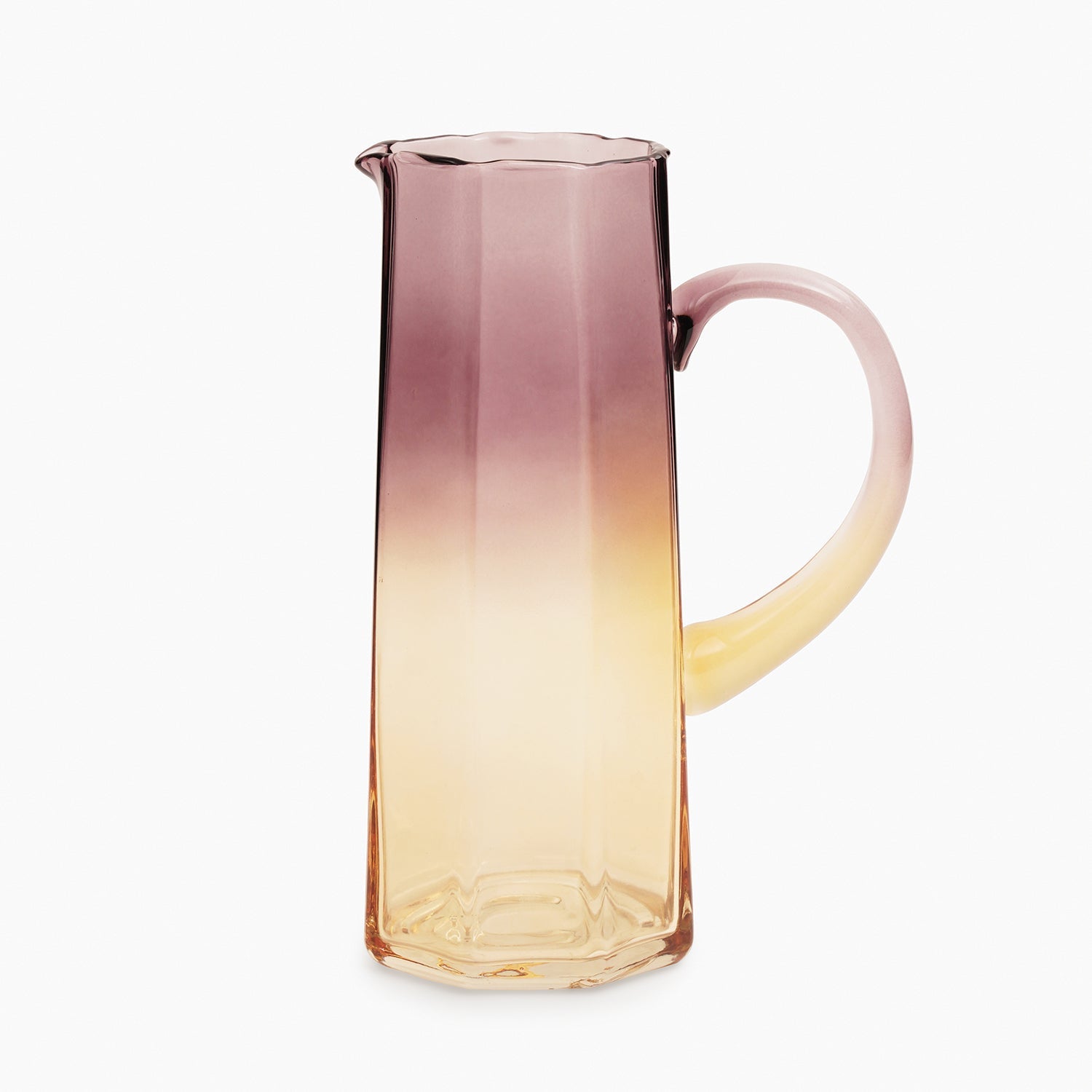 Purple & Yellow Ombre Linear Textured Pitcher