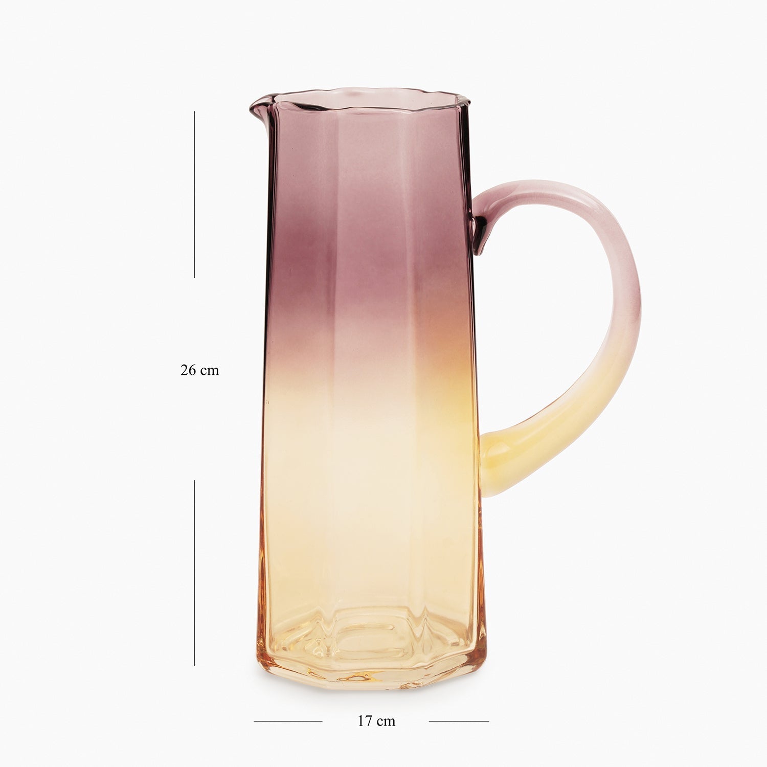 Purple & Yellow Ombre Linear Textured Pitcher