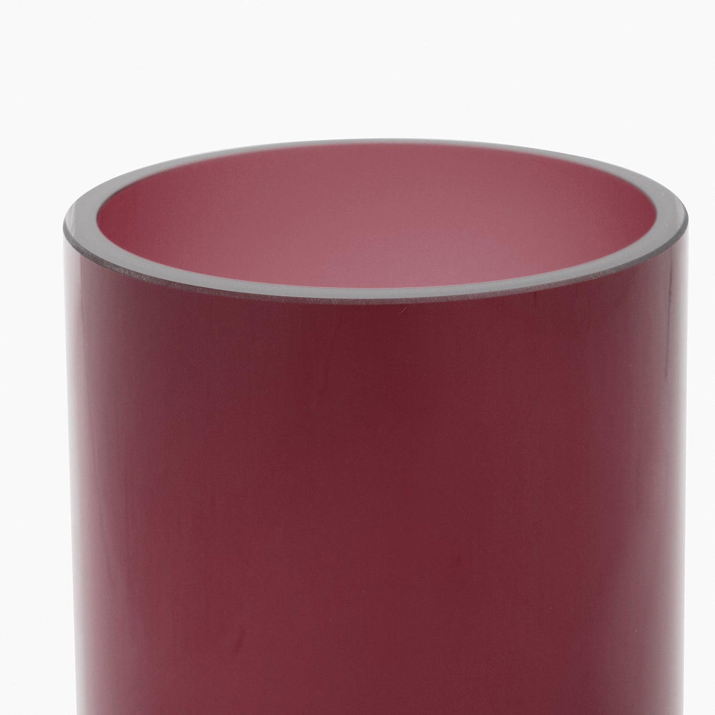 Dark Red Glass Cylindrical Vase - Small