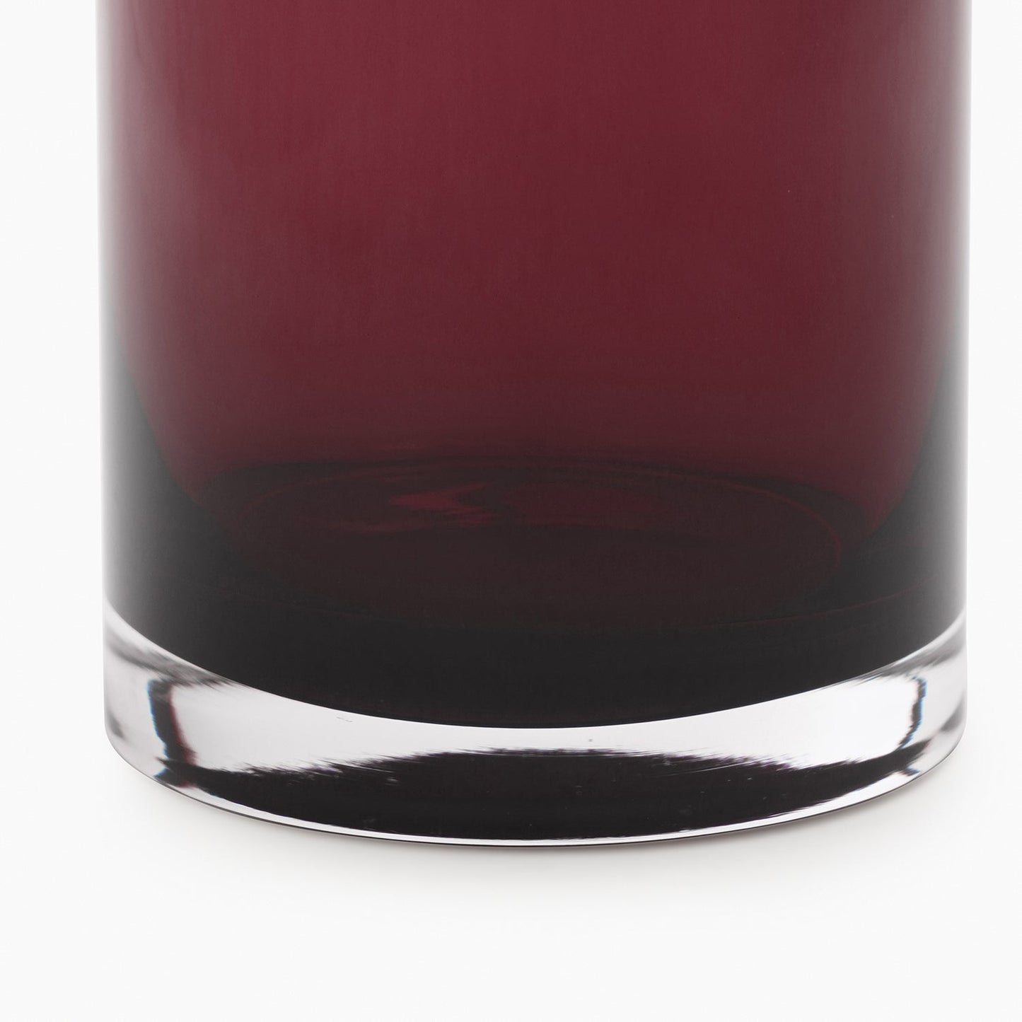 Dark Red Glass Cylindrical Vase - Small