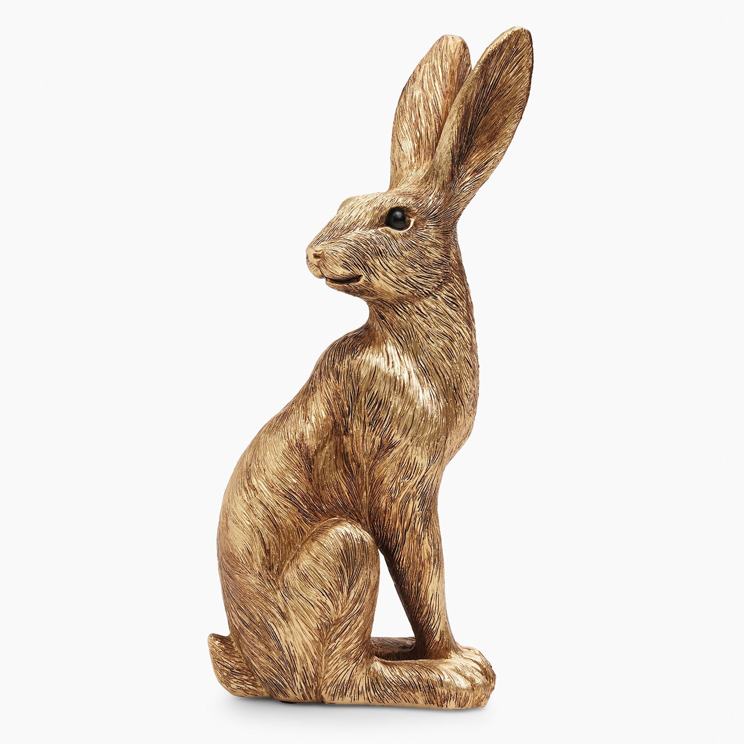 Gold Metal Finish Polyresin Rabbit Figurine - Large