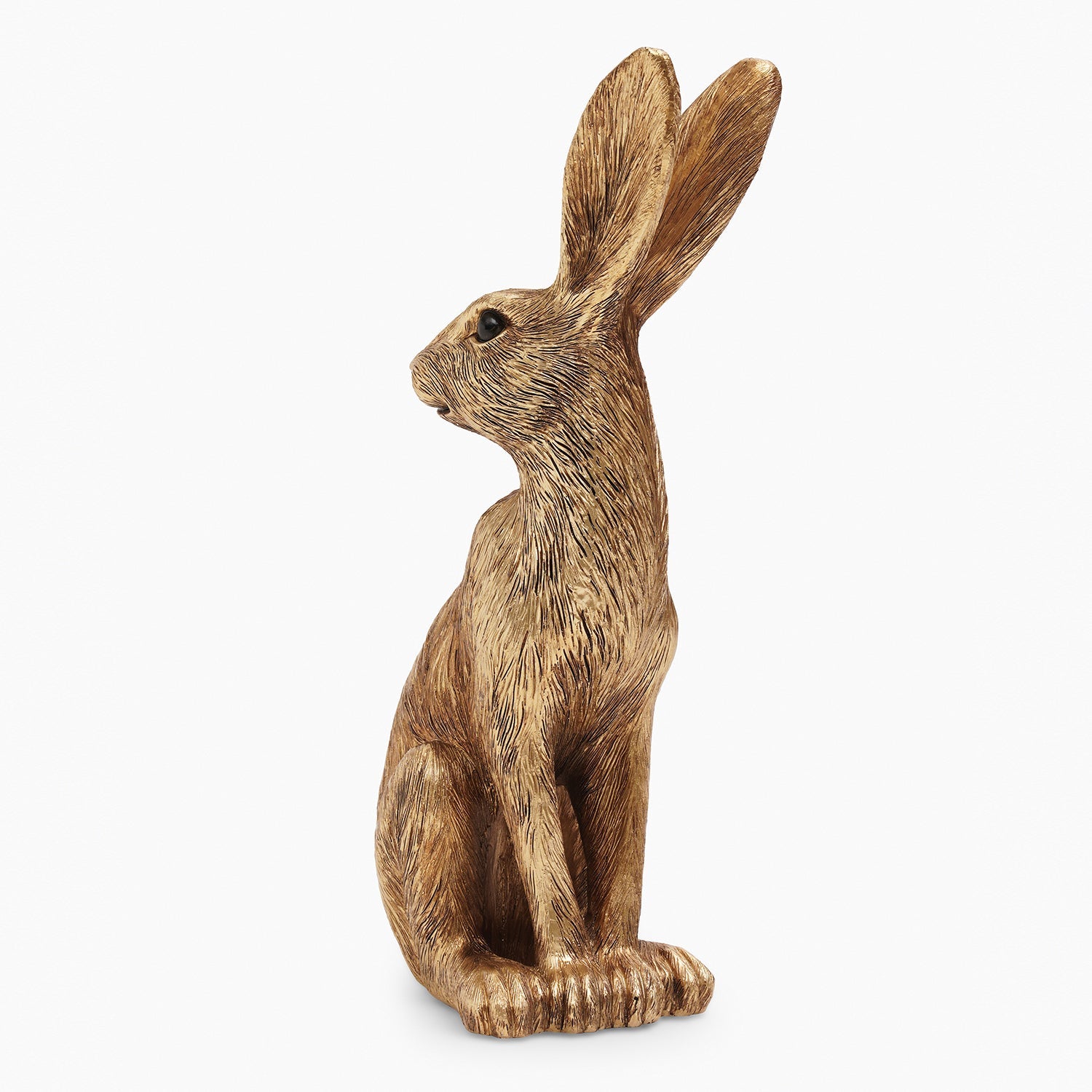 Gold Metal Finish Polyresin Rabbit Figurine - Large