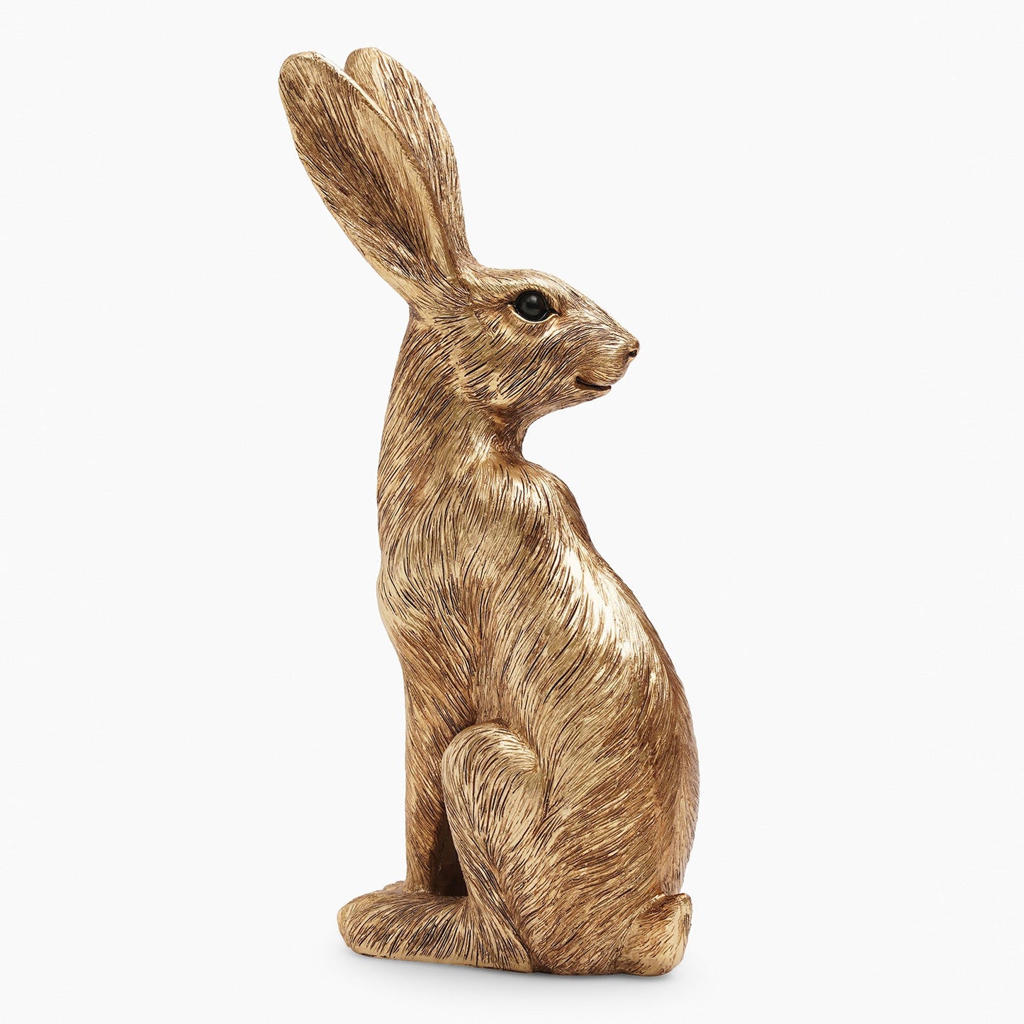 Gold Metal Finish Polyresin Rabbit Figurine - Large