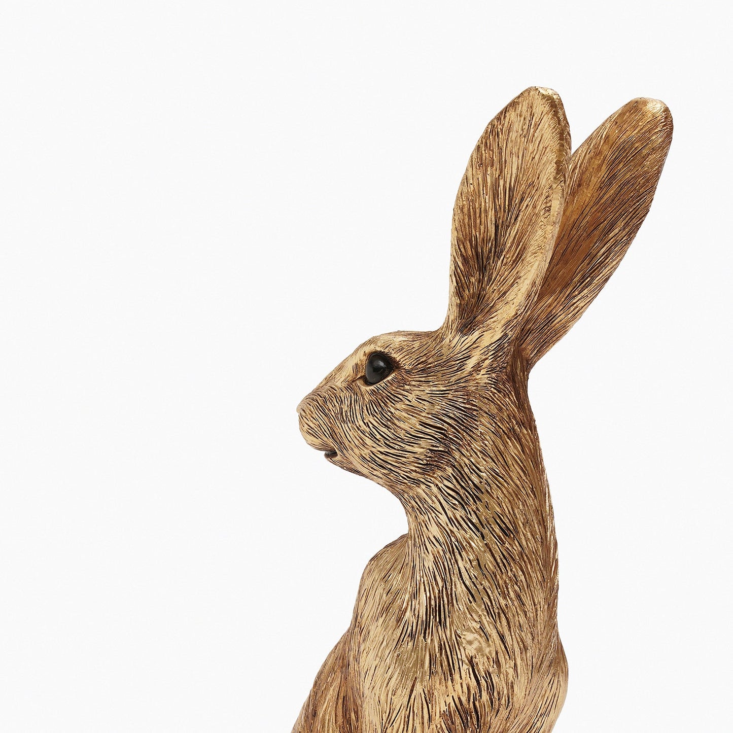 Gold Metal Finish Polyresin Rabbit Figurine - Large