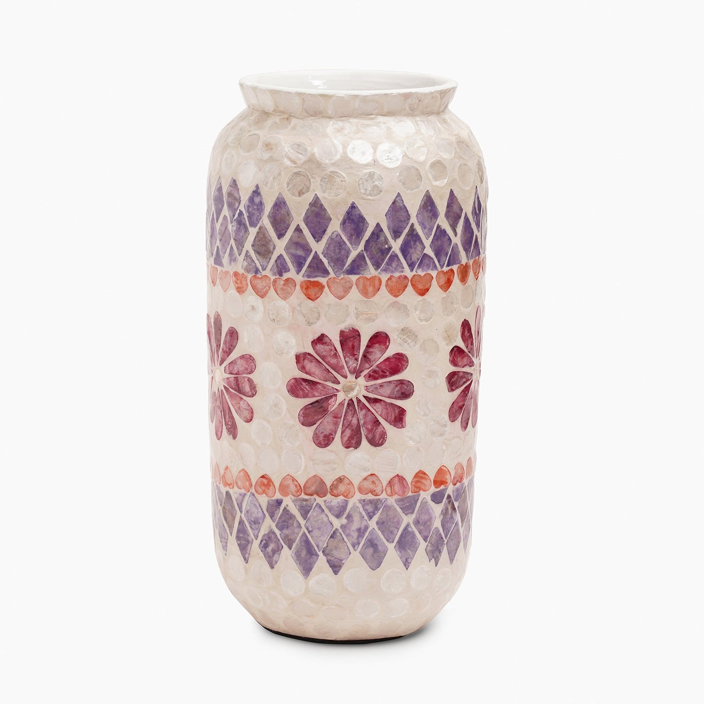 Purple & Orange Floral Print  Vase