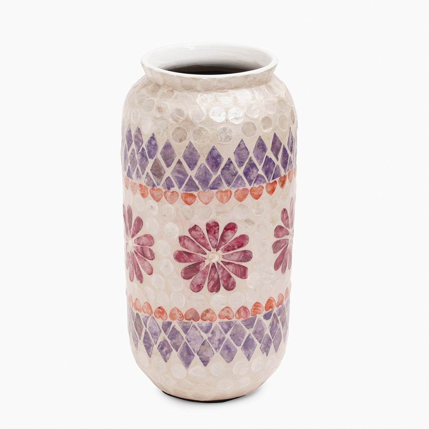 Purple & Orange Floral Print  Vase