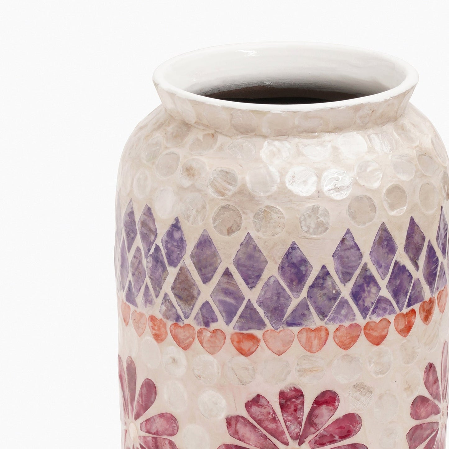 Purple & Orange Floral Print  Vase
