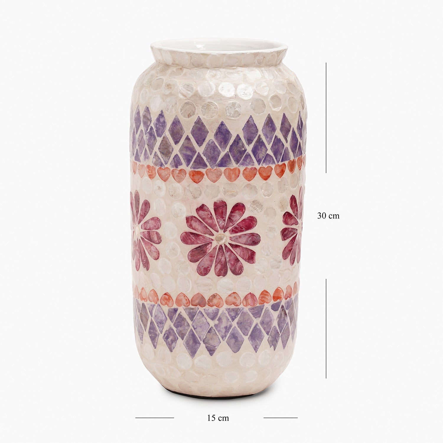 Purple & Orange Floral Print  Vase