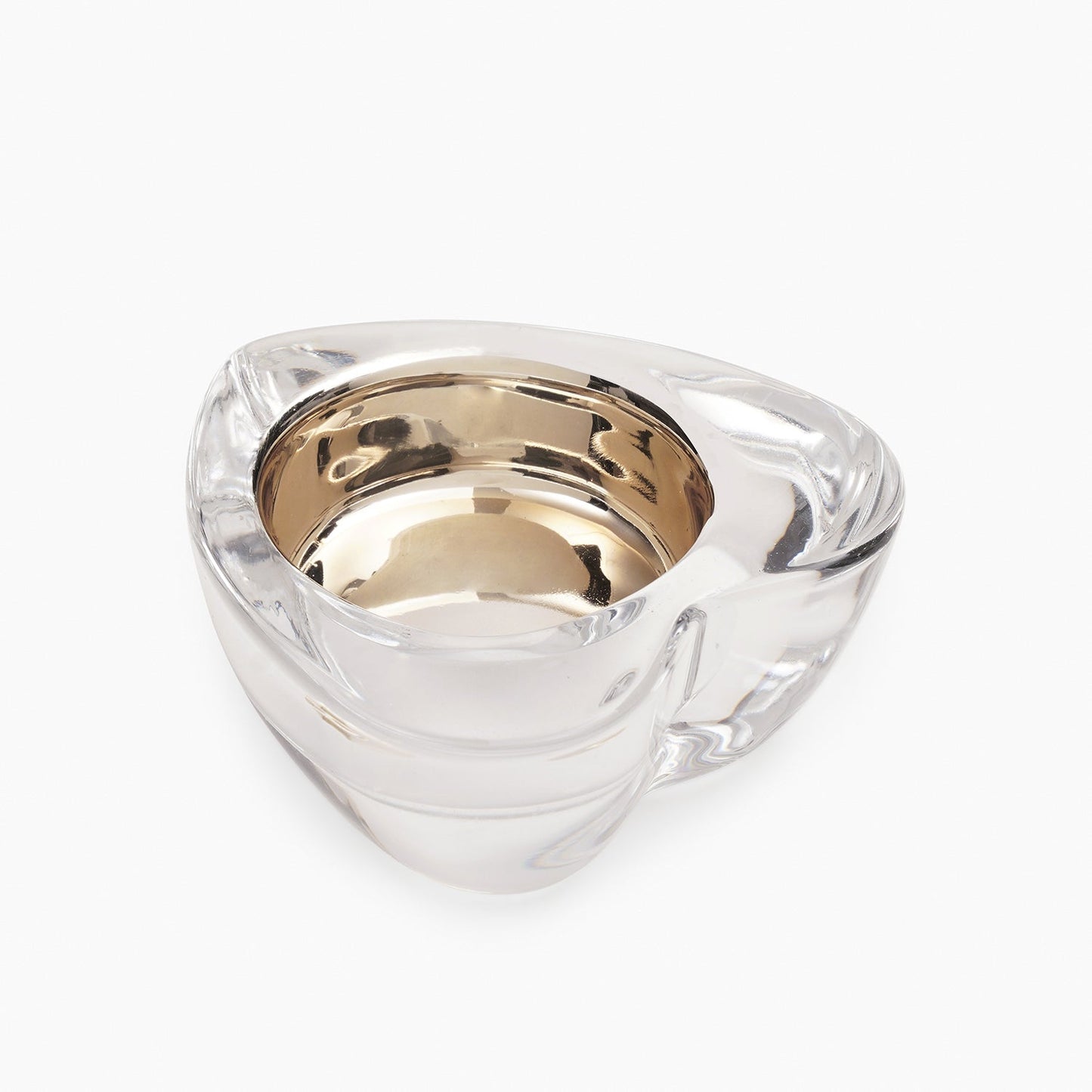 Silver Glass Heart Shaped Tealight Holder