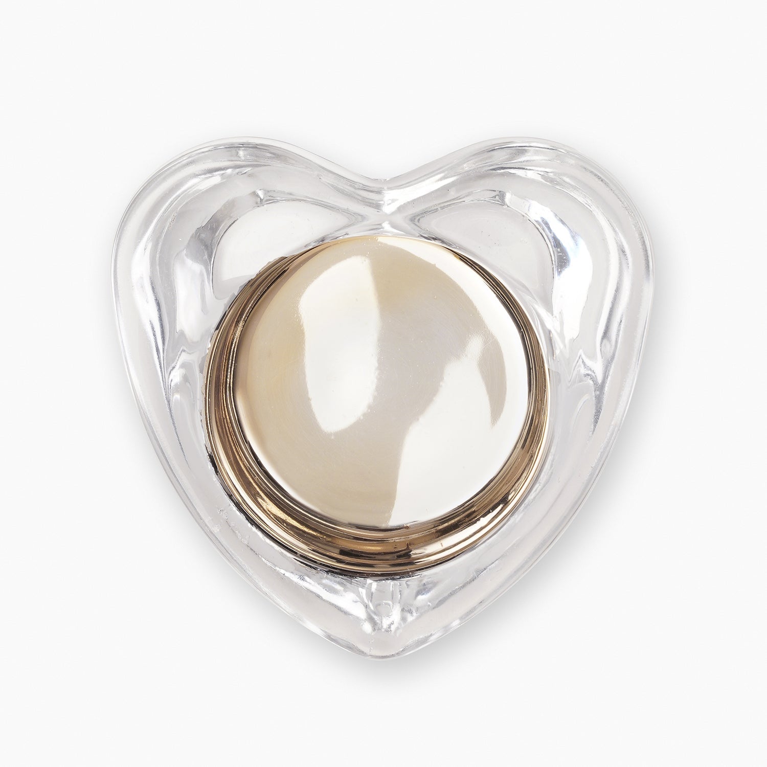 Silver Glass Heart Shaped Tealight Holder