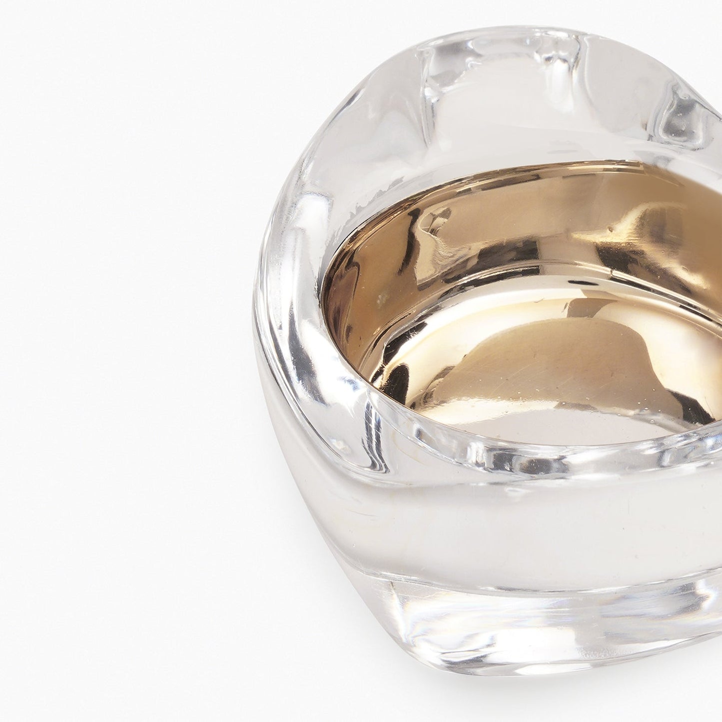 Silver Glass Heart Shaped Tealight Holder