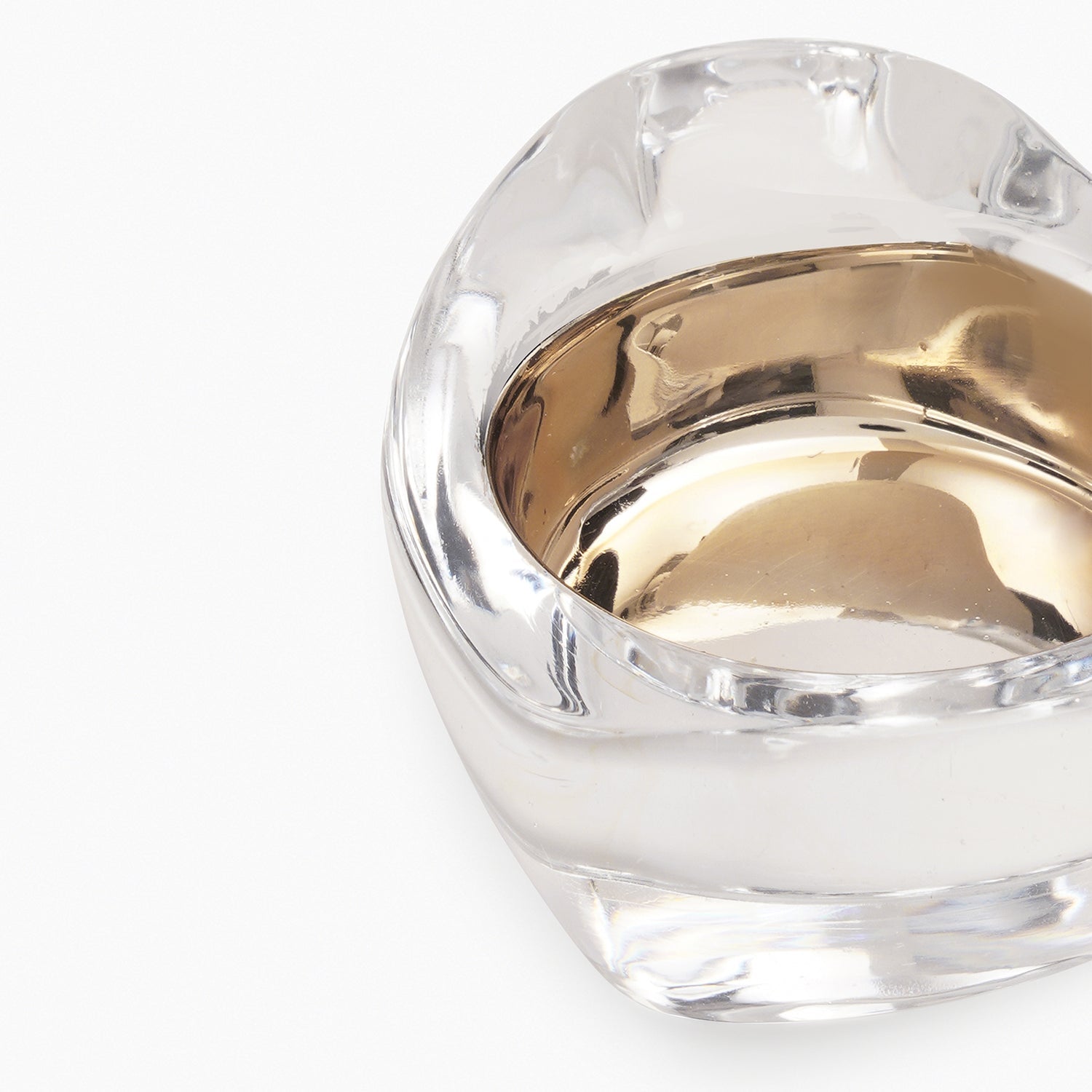 Silver Glass Heart Shaped Tealight Holder
