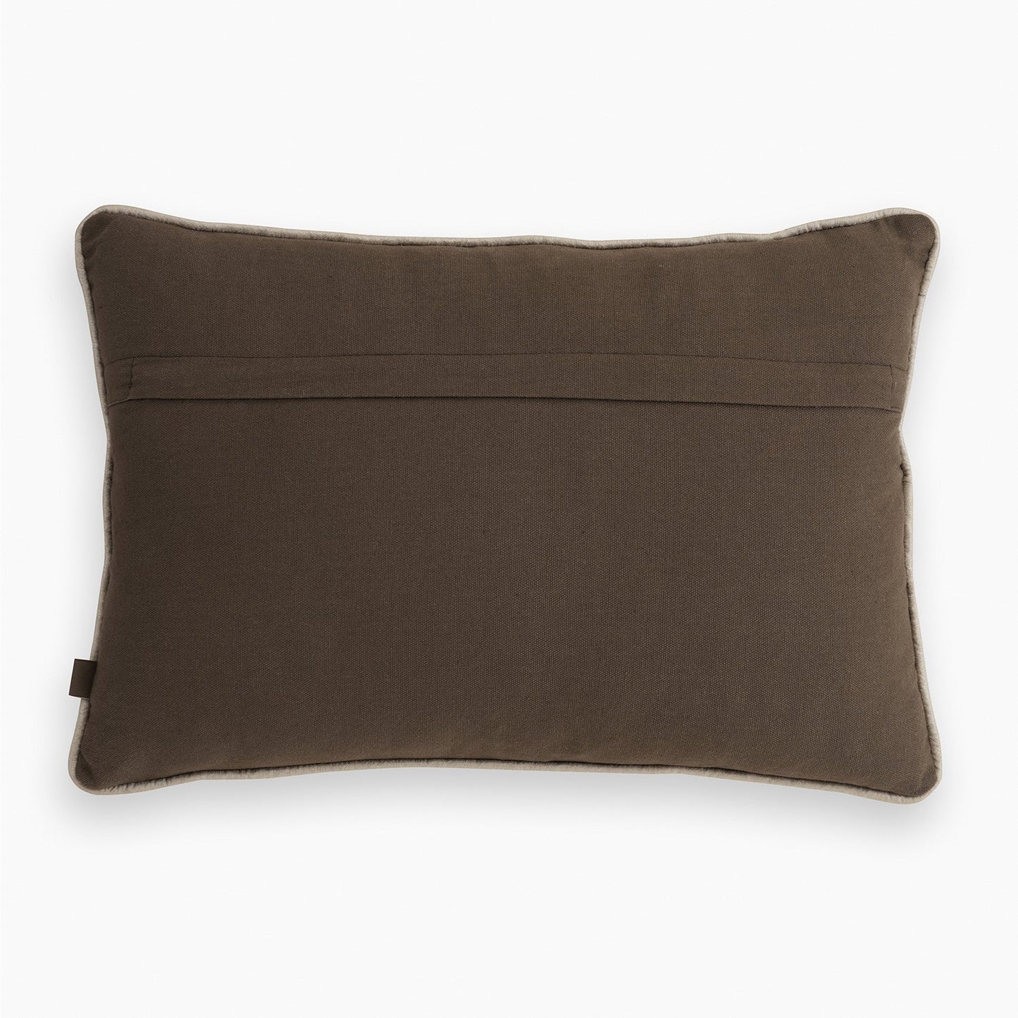 Brown Floral Embroidered Rectangle Cushion Cover