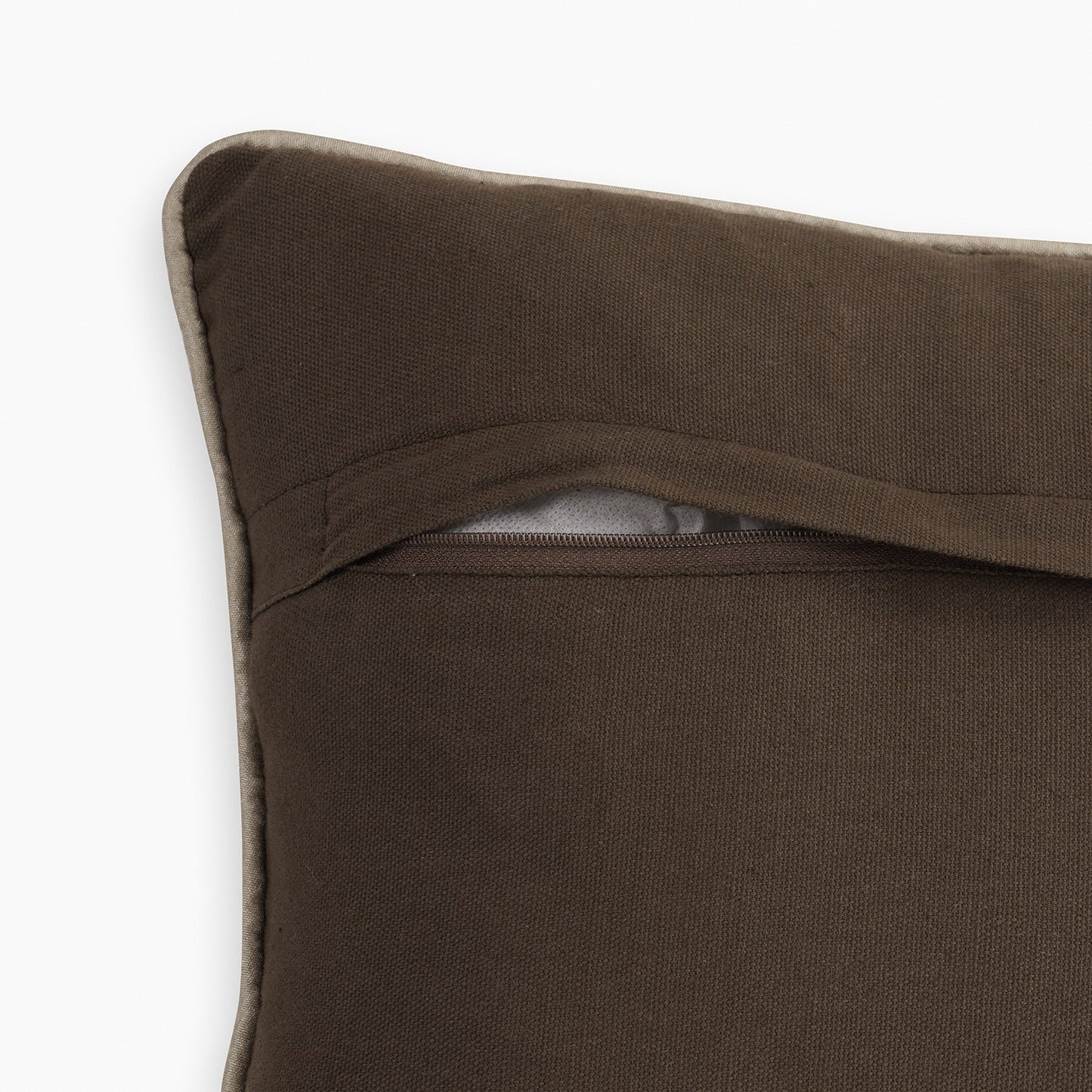 Brown Floral Embroidered Rectangle Cushion Cover