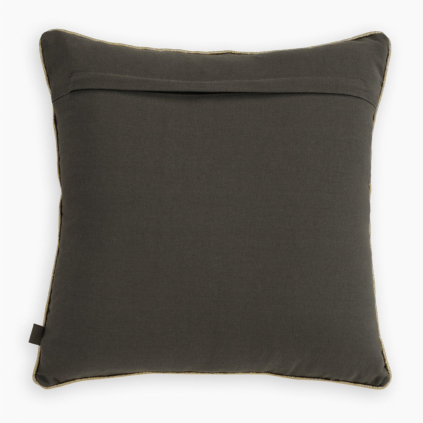 Brown Zig Zag Threadwork Square Cushion Cover