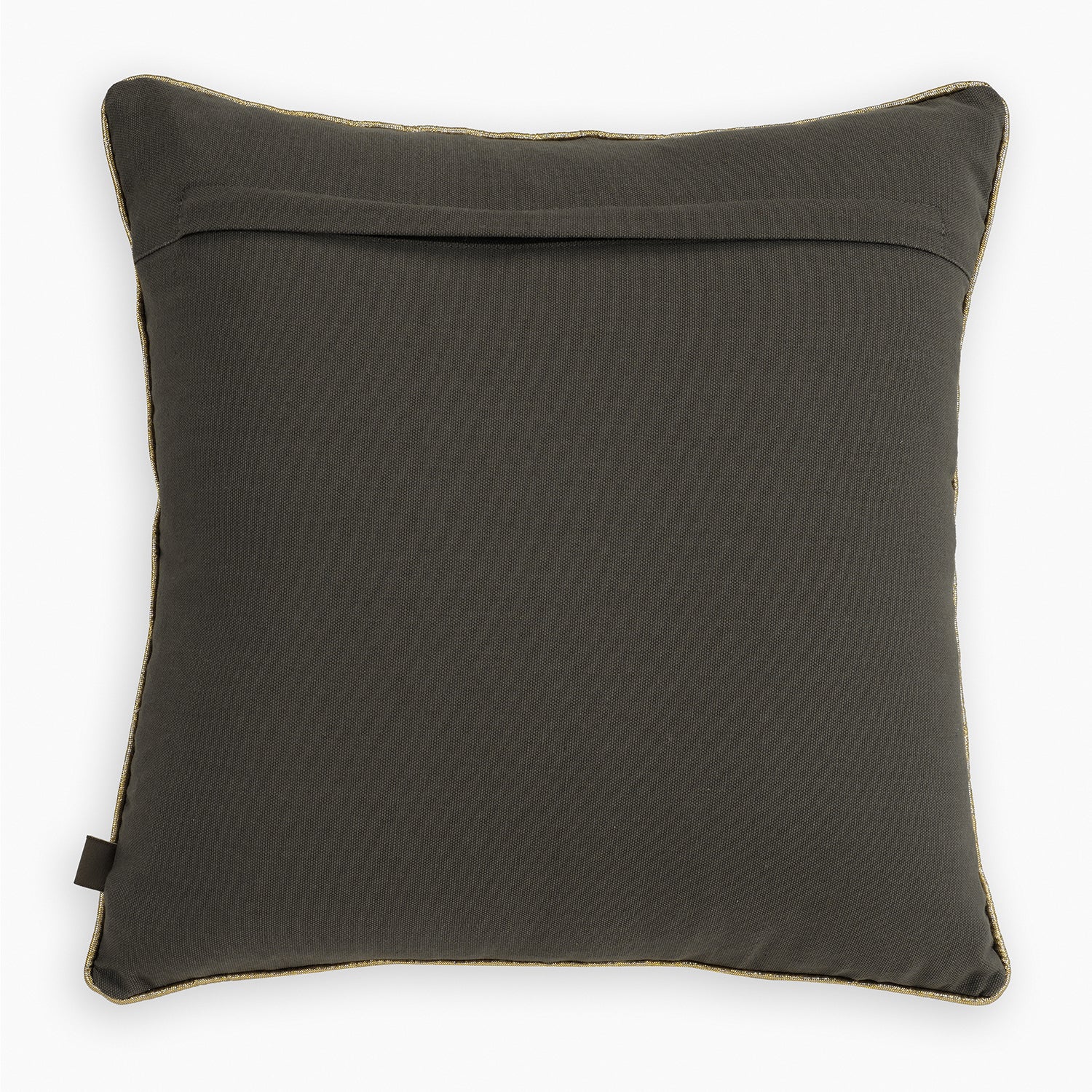 Brown Zig Zag Threadwork Square Cushion Cover