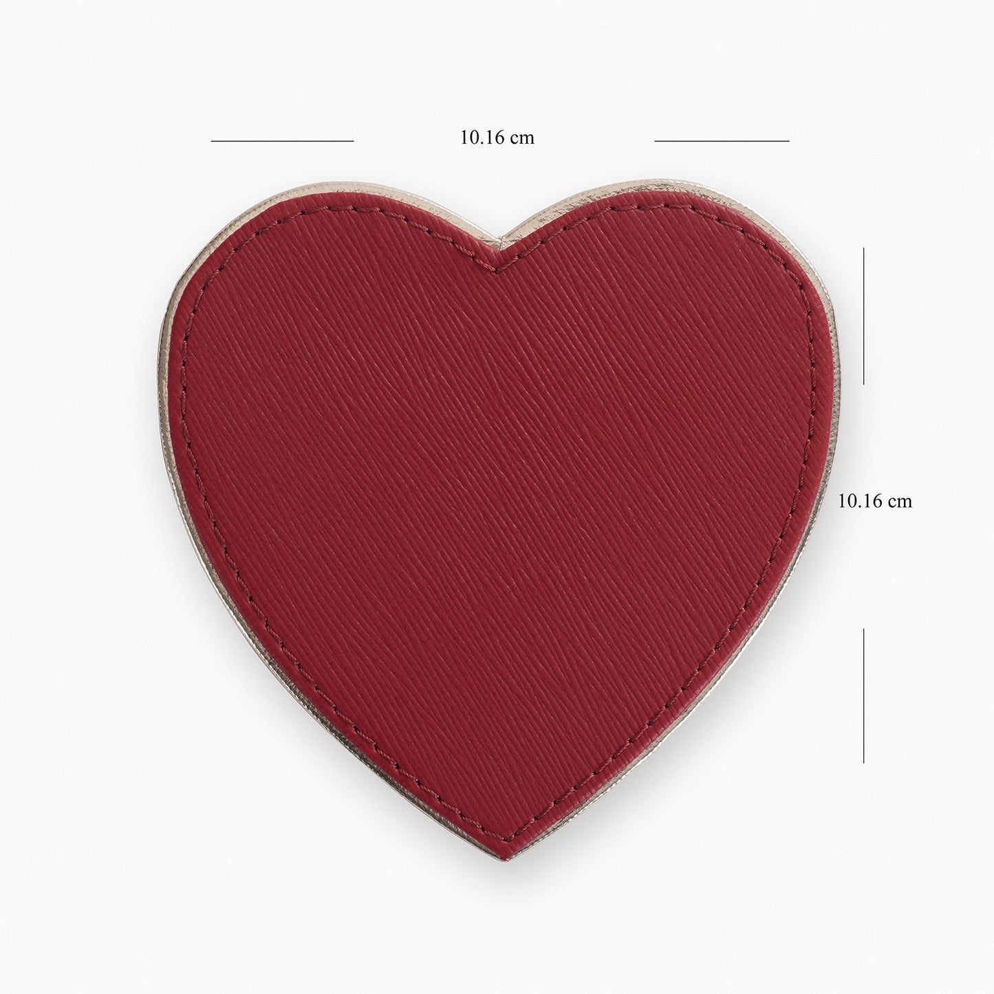 Set of 4 Red Faux Leather Heart Shaped Coasters