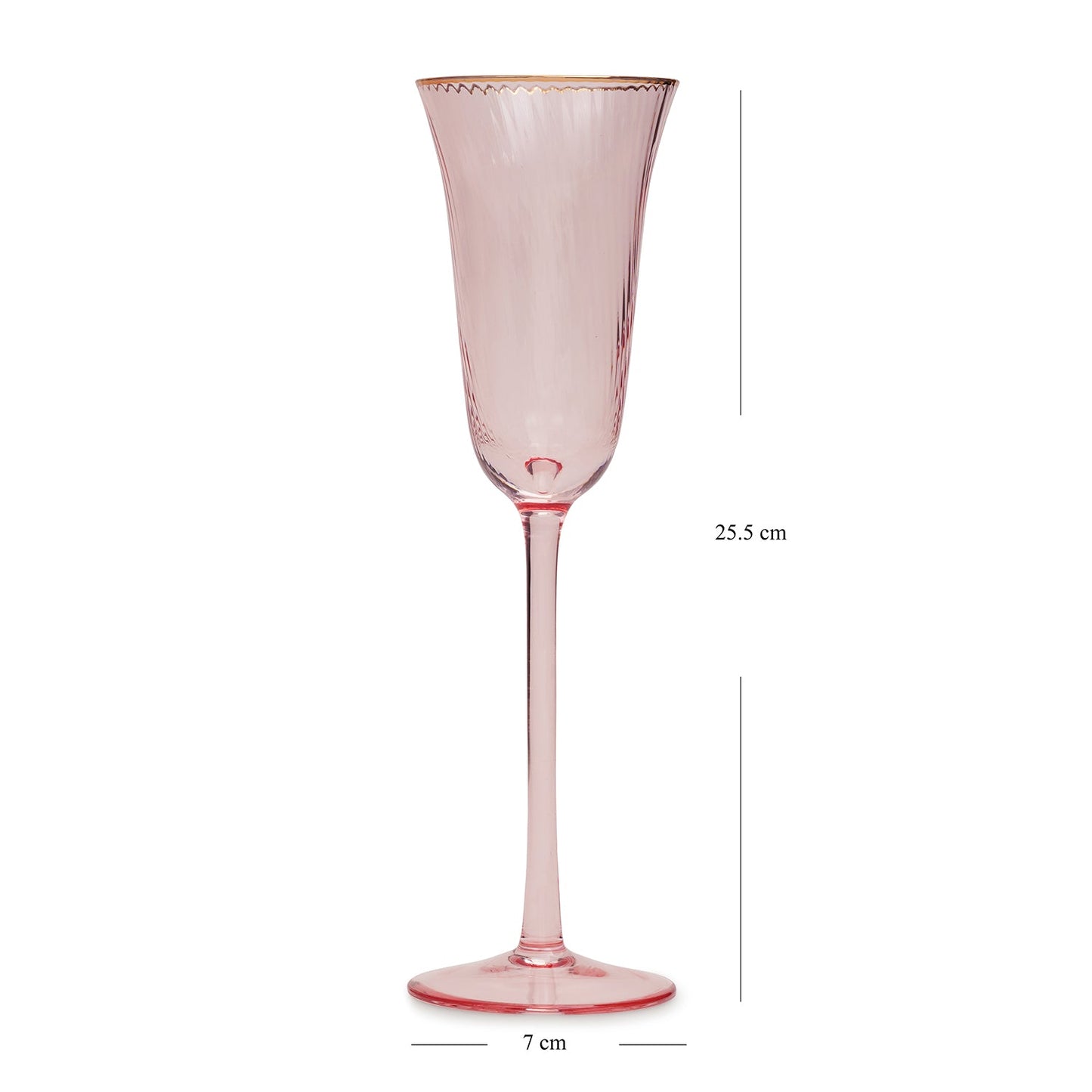 Set of 2 Pink Spiral Textured champagne flute