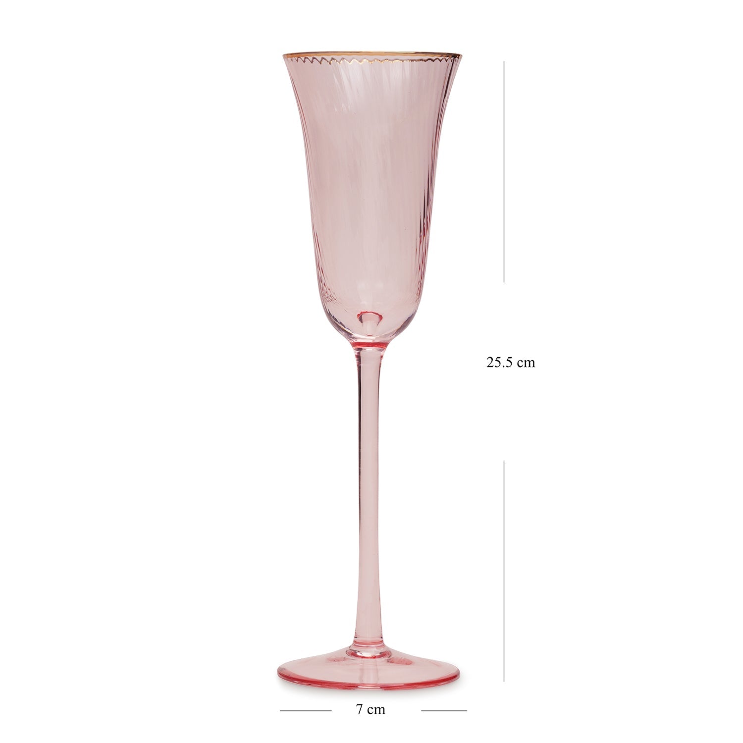 Set of 2 Pink Spiral Textured champagne flute