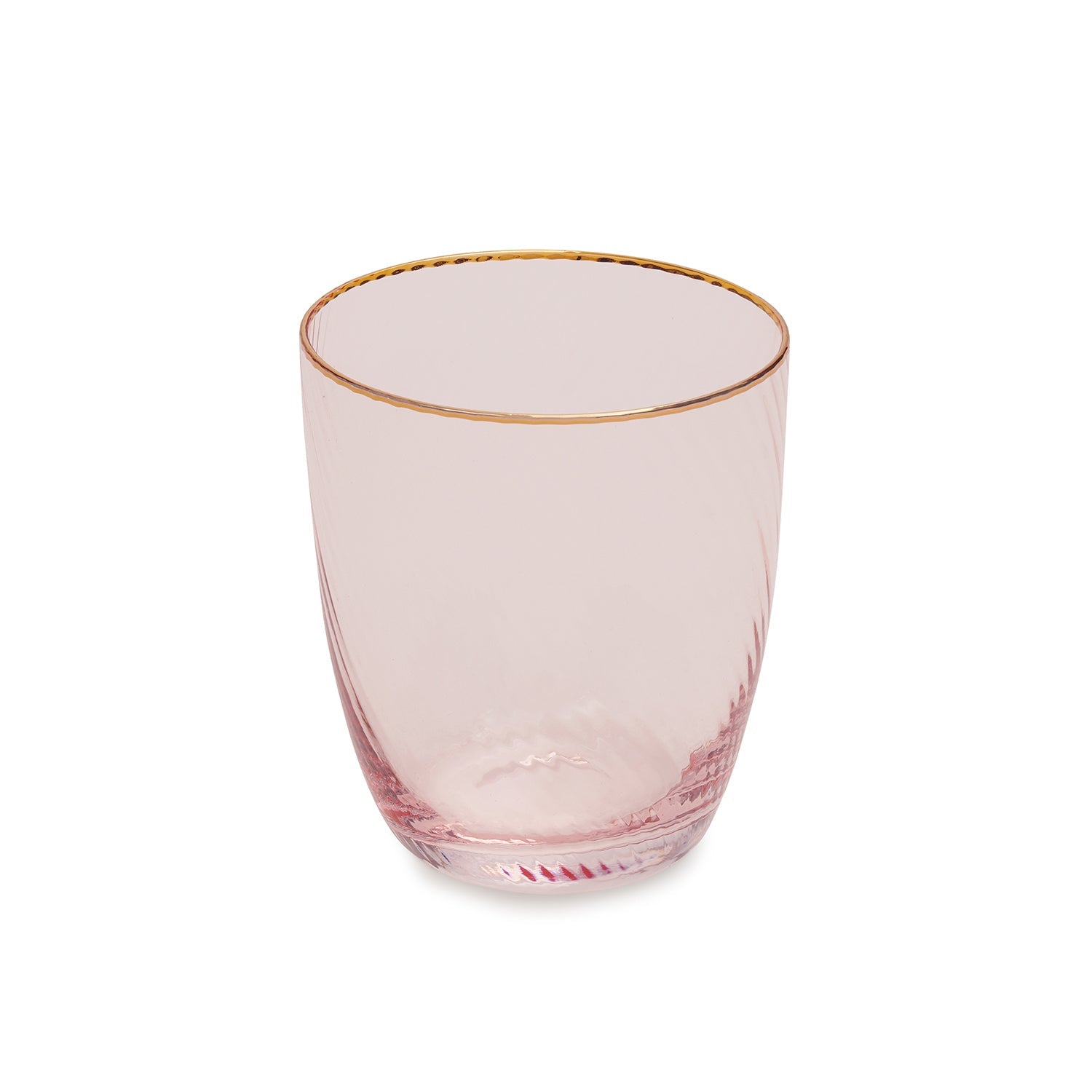 Set of 2 Pink Spiral Textured Drinking Glasses